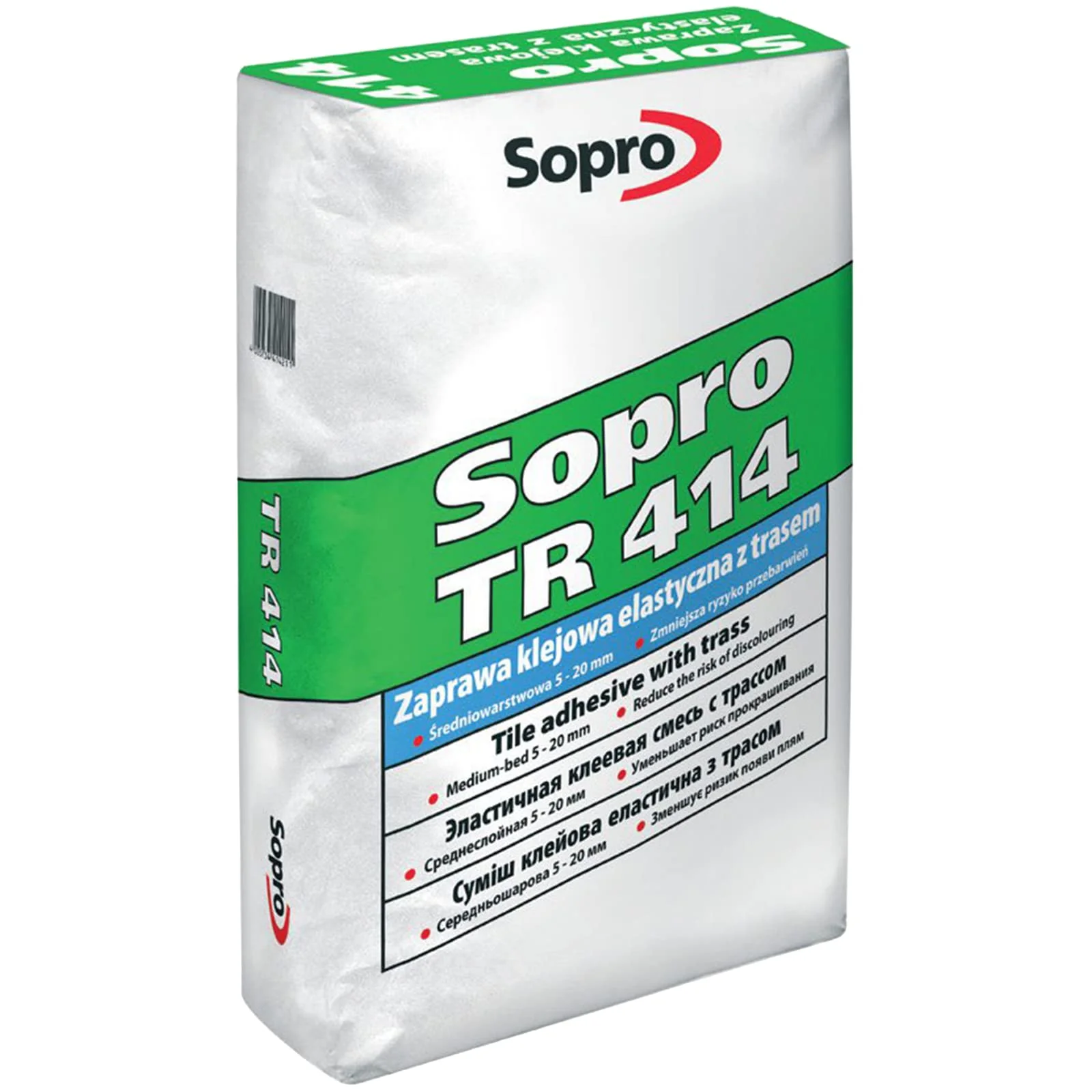 Sopro mb 414 MittelBettmörtel Trass flexibel I Zementärer I Innen und aussen I Wand und Boden I gros