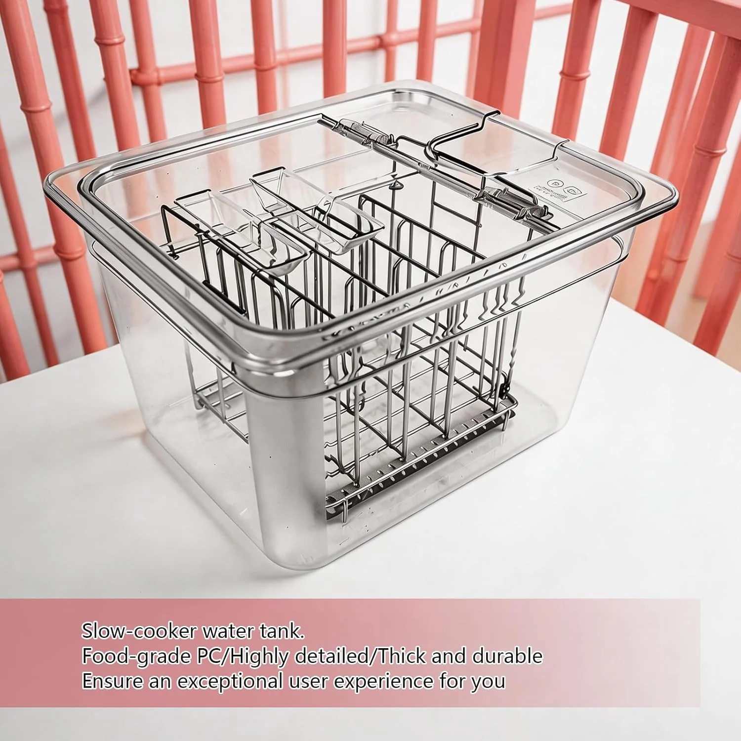 Sous Vide Behälter, 11L Upgrade mit Klappdeckel und Edelstahl-Rack 32,5×26,5×20 cm für Meisten Sous - Image 8