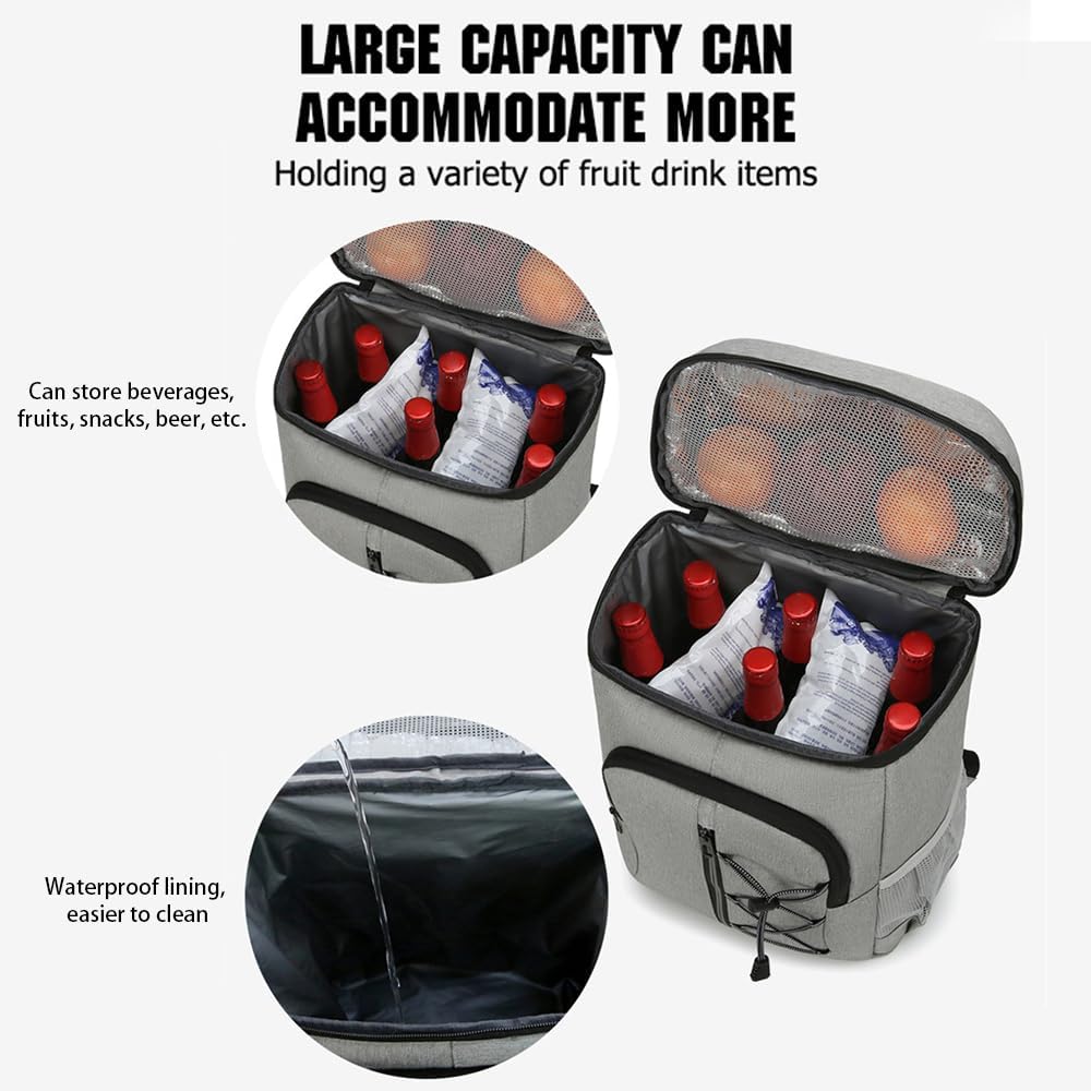 SOUUXIU ühlrucksack, Kühltasche Rucksack, Picknickrucksack,25L Leichter Camping-Rucksack für Männer - Image 5