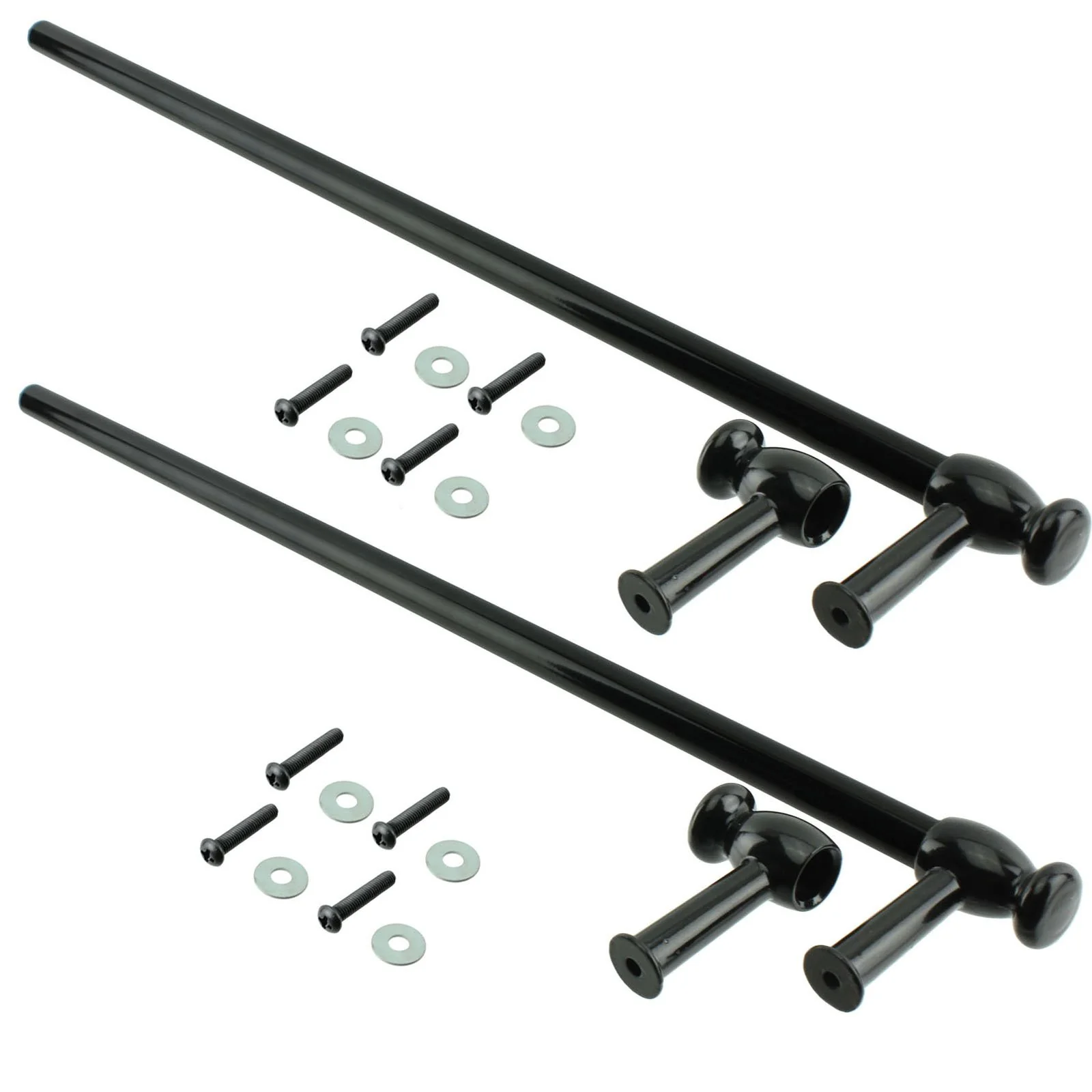 spares2go Universal 'Cut to Grösse' Stahl Ofen Herd Handtuchhalter/Tür Griff (schwarz, 2 Stück)