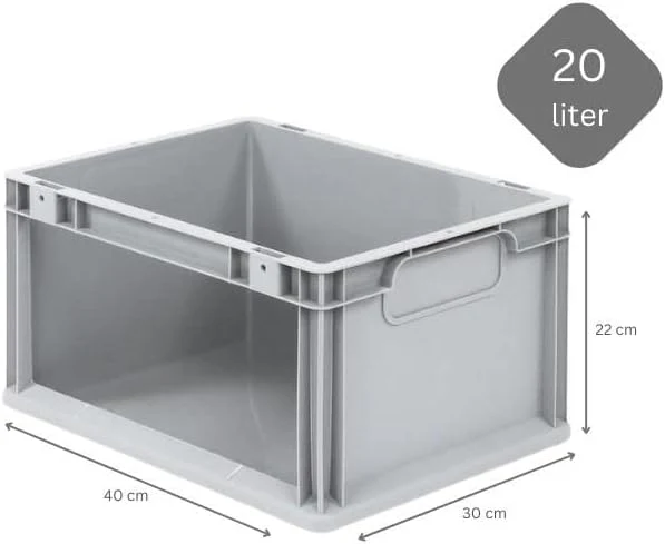 SparSet 10x Eurobox NextGen Store | HxBxT 22x30x40cm | 20 Liter | Seite offen | Eurobehälter, Transp - Image 3