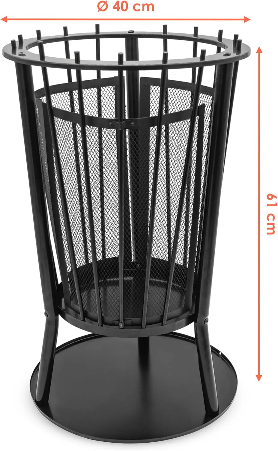 Spetebo Feuerkorb aus Eisen mit Funkenschutz - 60 x 40 cm - Feuerstelle Eisenschale Gartenfeuer Feue - Image 2