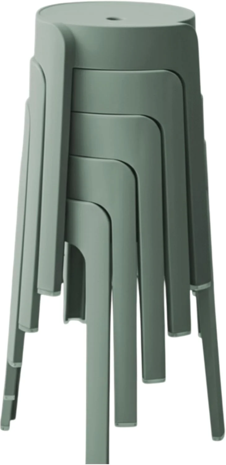 Spetebo Kunststoff Sitzhocker 46x30 cm belastbar bis 120 kg - hellgrün - Mehrzweck Stapelhocker ruts - Image 8