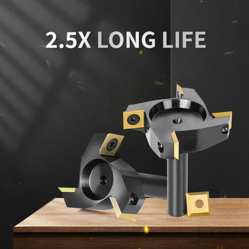 SpeTool Vernickelt Planfräser 12mm Schaft 45mm Schnittdurchmesser Planfräser für Oberfräse Flächenfr - Image 4