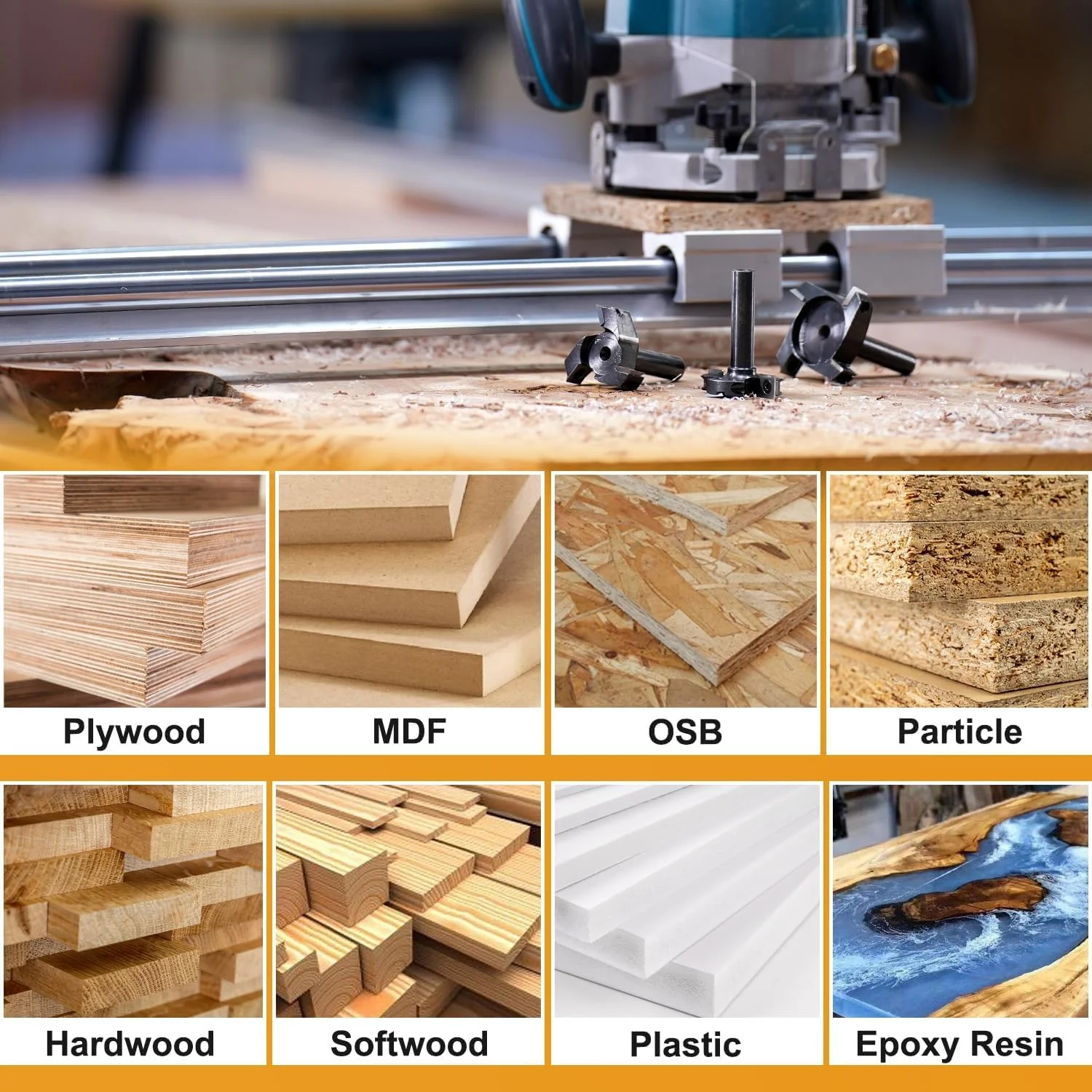 SpeTool Vernickelt Planfräser 12mm Schaft 45mm Schnittdurchmesser Planfräser für Oberfräse Flächenfr - Image 5