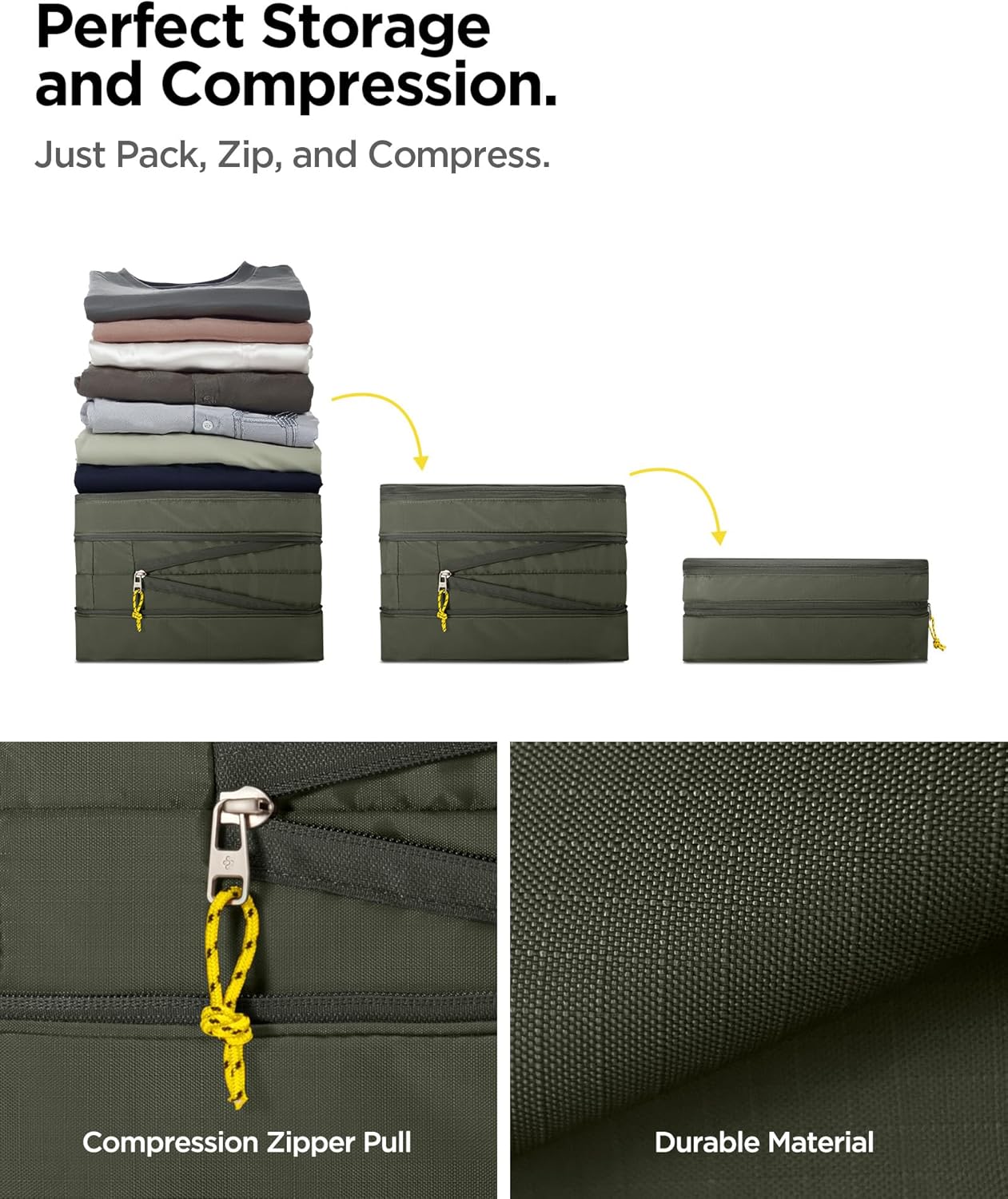 Spigen Life Packing Cube Packwürfel Koffer Organizer Set Packtaschen mit Kompression und Reissversch - Image 3