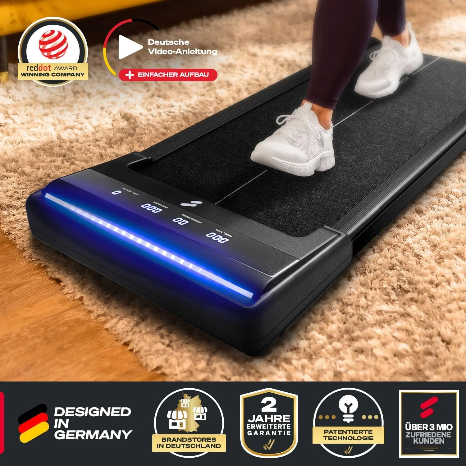Sportstech Laufband Walking Pad für Zuhause, mit manueller Steigung, Walking Pad bis 6 km/h, Treadmi - Image 2