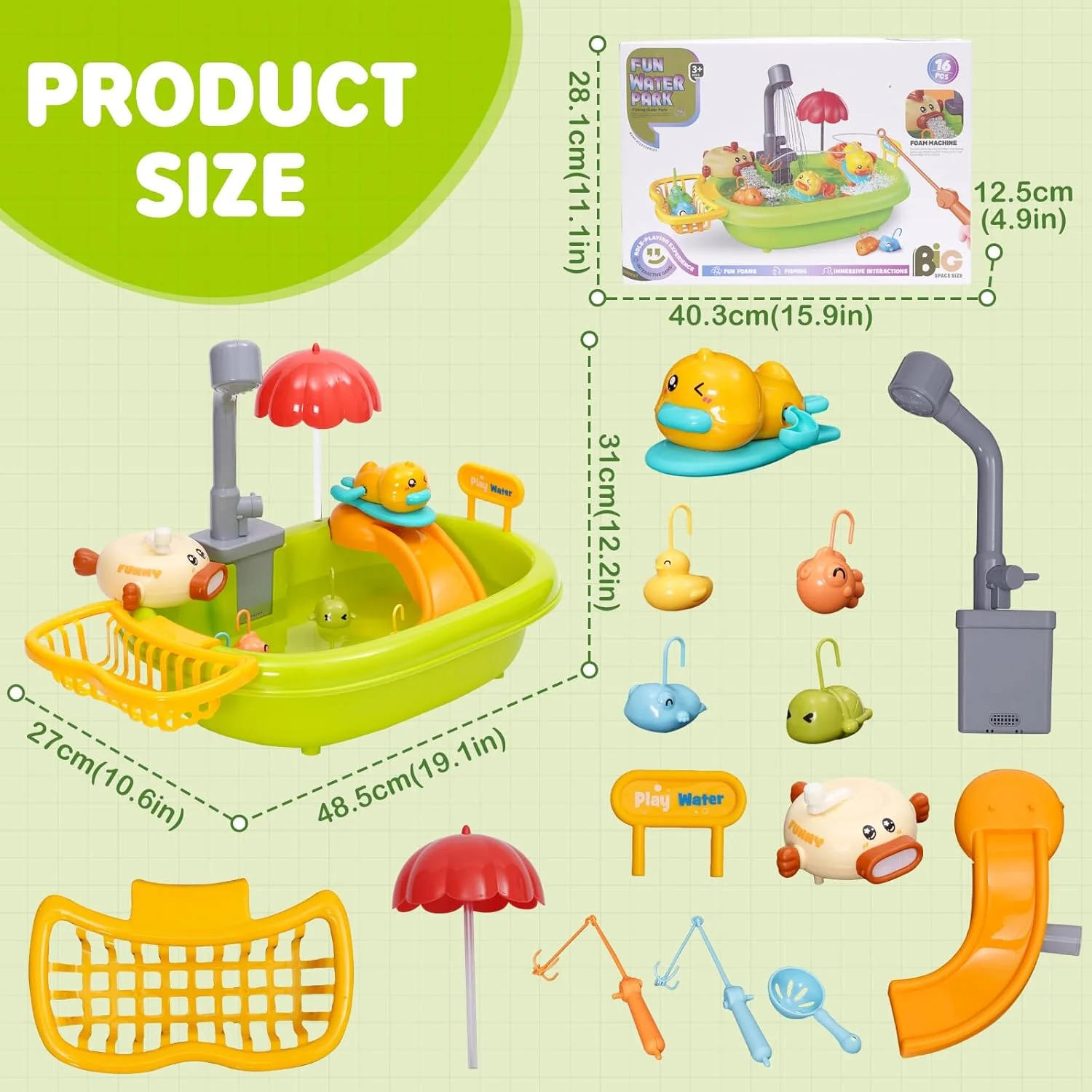 Spülbecken Spielzeug Kinder Spielspüle,kinderwaschbecken Küchenspüle Spielzeug Set Mit Angelspiel Sc - Image 2