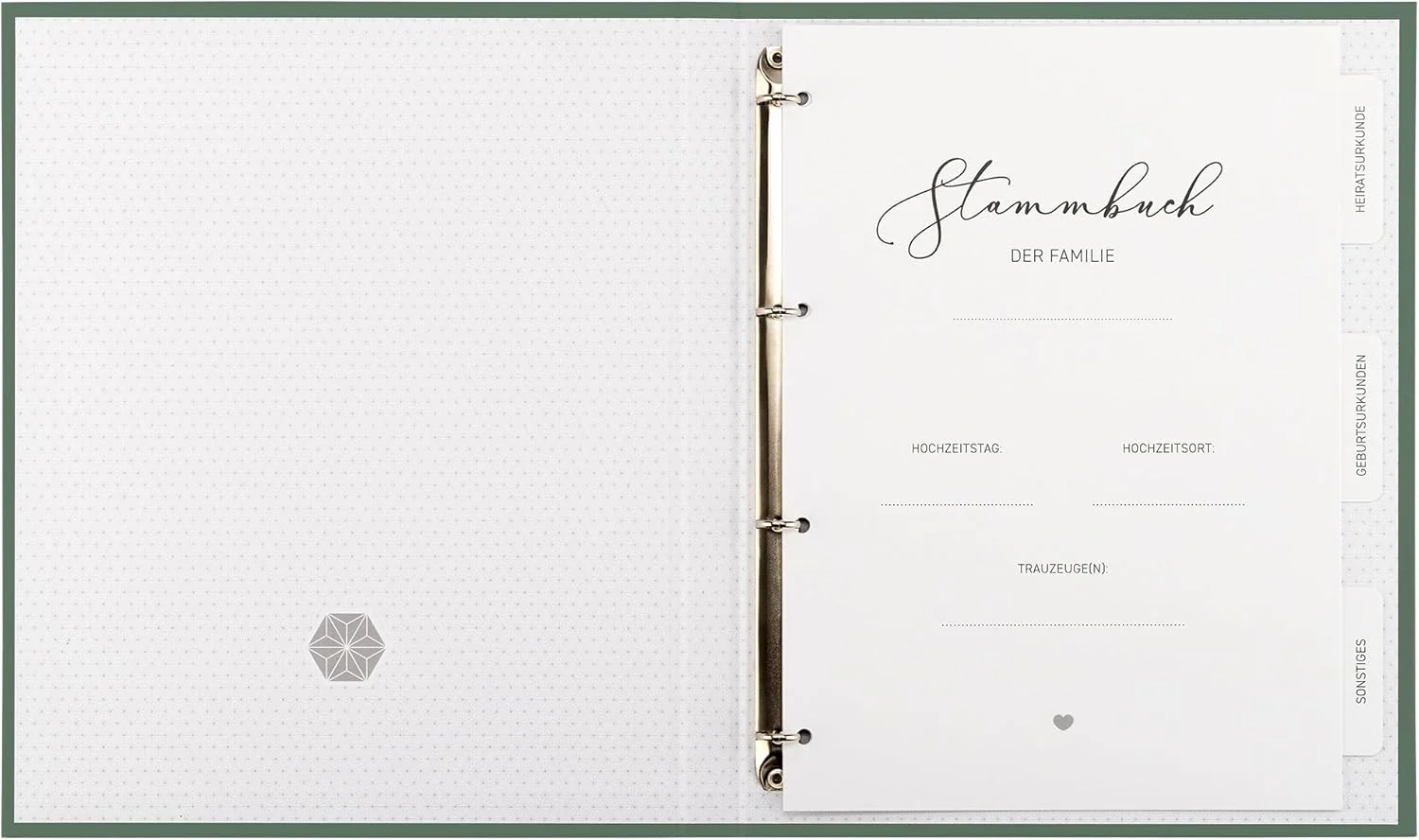 Stammbuch zur Hochzeit Standesamt - Stammbuch der Familie - Familienstammbuch inkl. 5 Seiten mit Reg - Image 3
