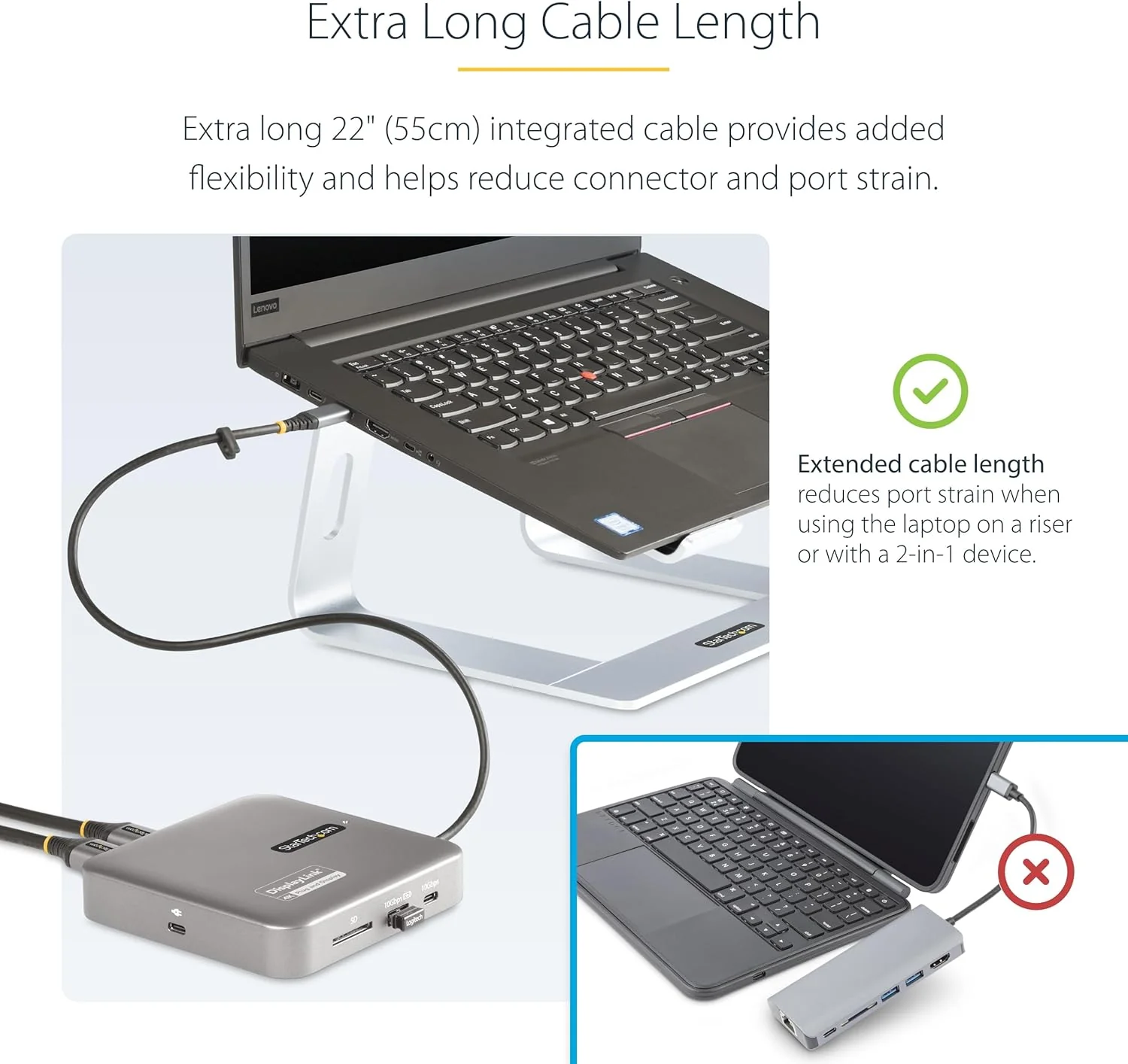 StarTech 7-in-1 USB-C DisplayLink Dockingstation, Dual 4K 60Hz HDMI-Dock für MacBook M1 bis M4 und W - Image 4
