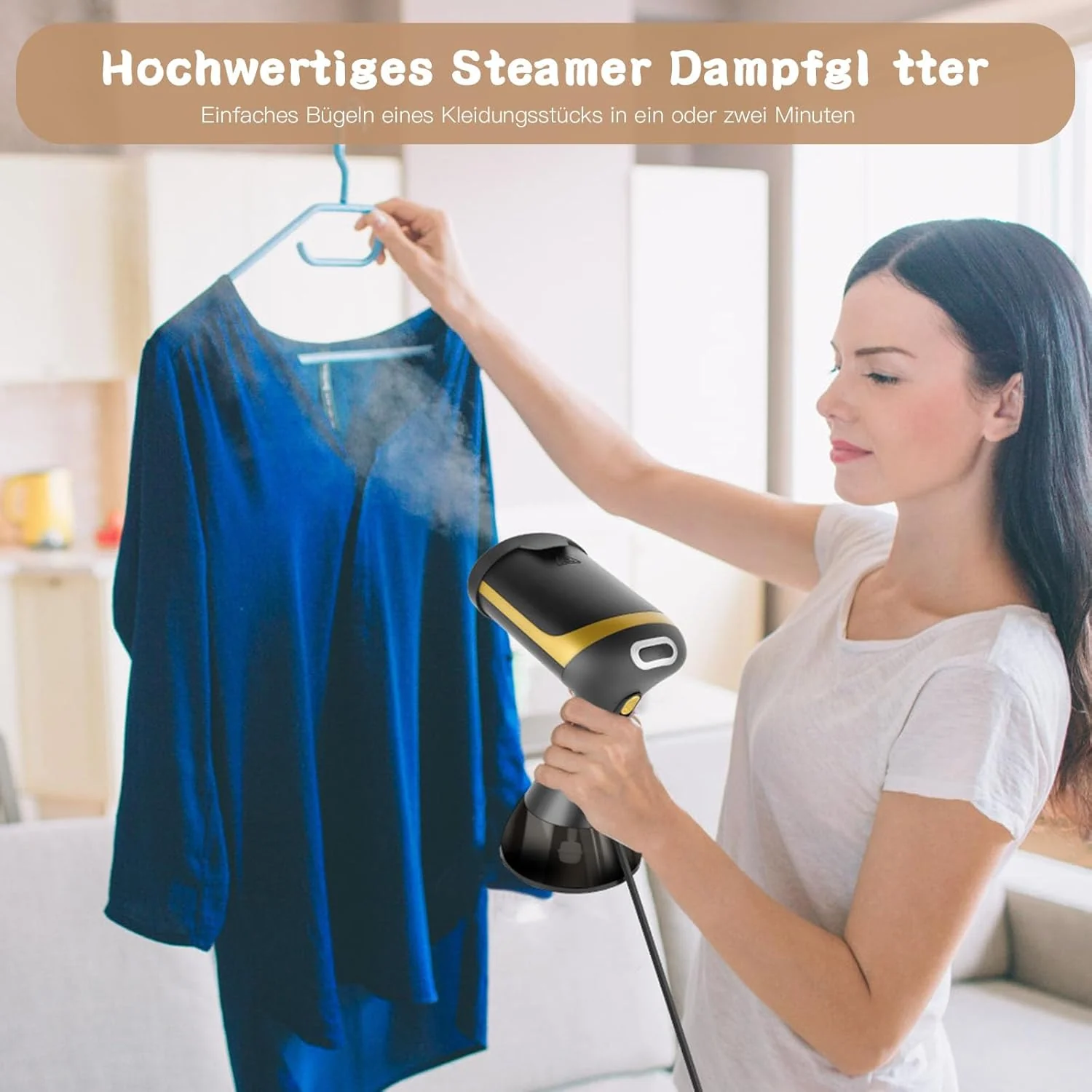 Steamer Dampfglätter 1500W, Viafexna Dampfbürste Steamery mit 350ML Wassertank, Quick De-Wrinkle Dam - Image 5