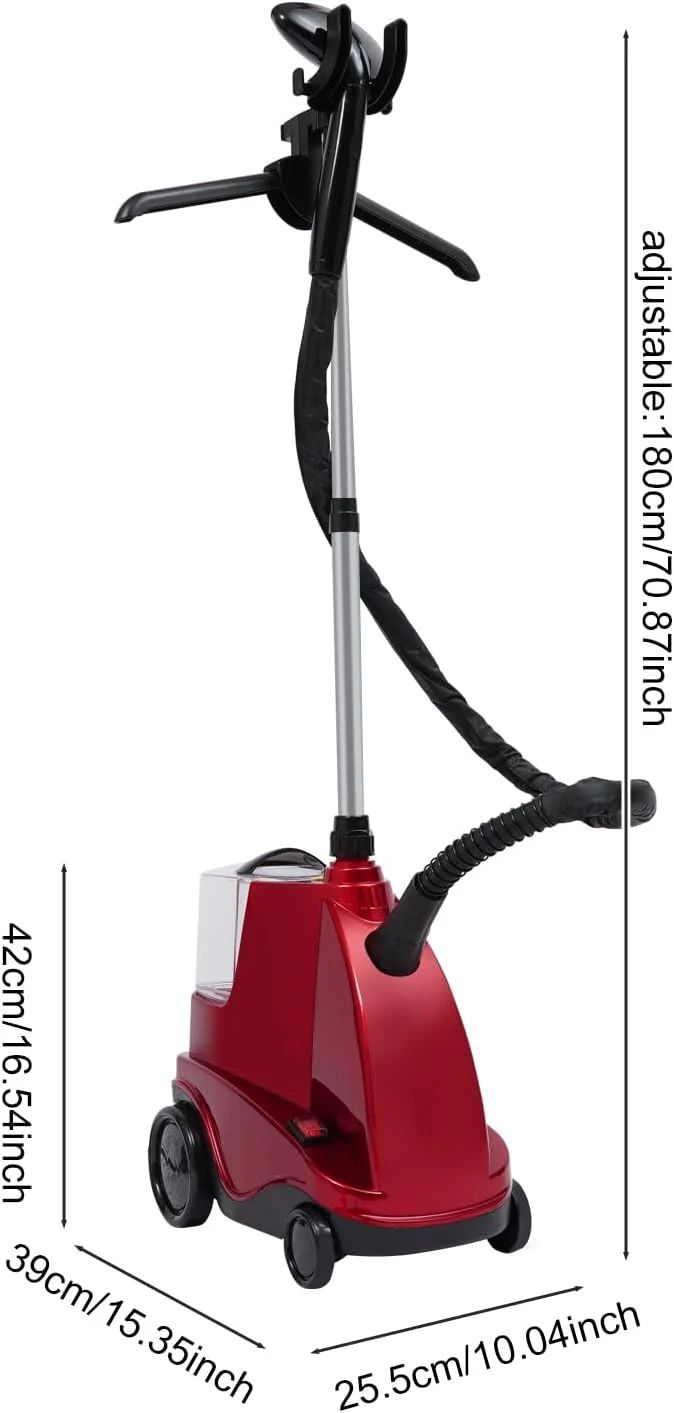 Steamer Dampfglätter Mobil Vertikal-Dampfbügler 2500W mit Rollen 3L-Wassertank 1-Stunde-Dampf Dampfb - Image 4