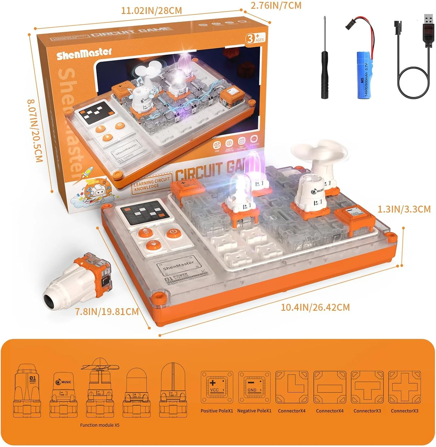 STEM Elektronik Lernspielzeug ab 3 Jahren,Edition mit 500+ Schaltungen, LED Display & wiederaufladba - Image 6