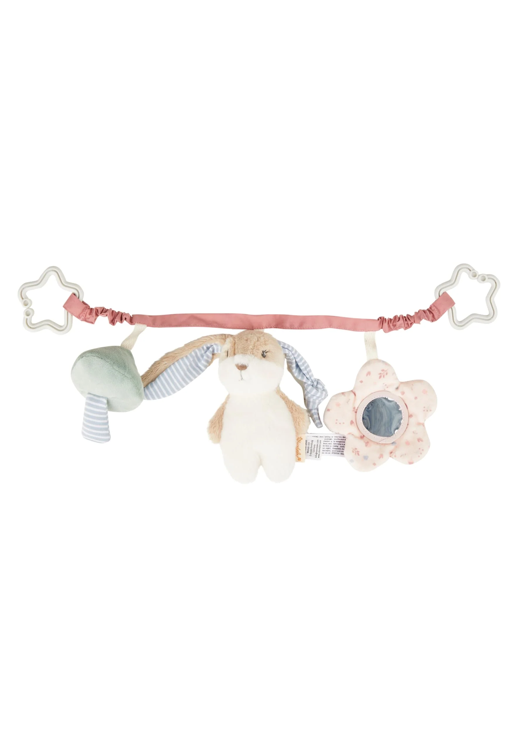 Sterntaler Kinderwagenkette Hase Hanni - Baby Spielzeug mit Rassel & Spiegel - Kinderwagen Zubehör -