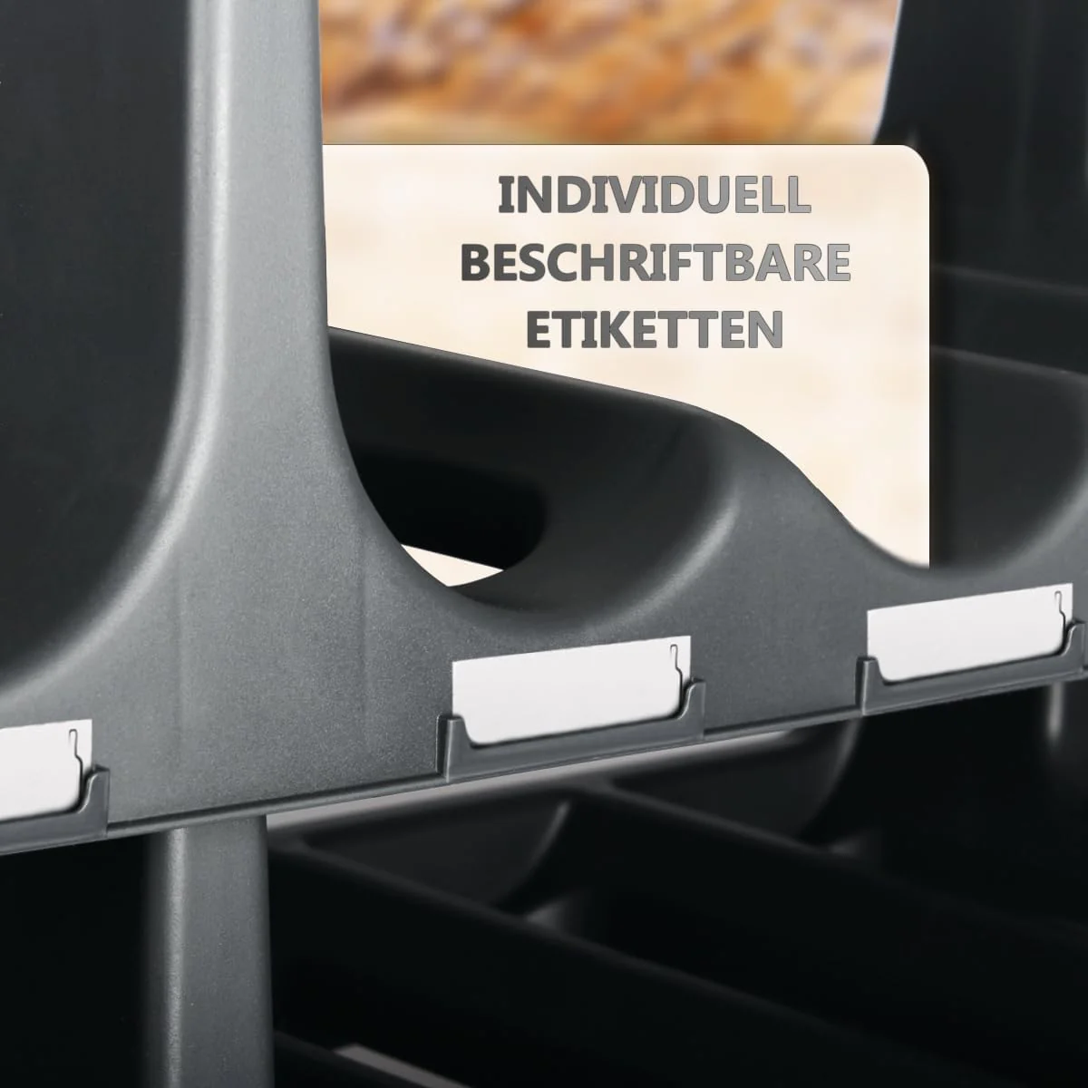 Stimo Flaschenregal für 36 Flaschen stapelbar Weinregal erweiterbar Kunststoff Getränkeaufbewahrung - Image 6