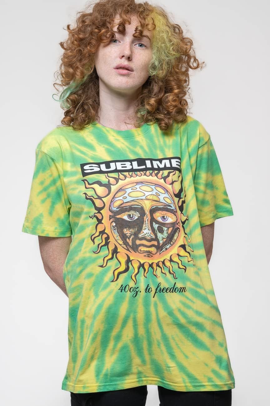 Sublime T Shirt 40oz to Freedom Band Logo Nue offiziell Unisex Dip Dye Grün M Grün, M Grün - Image 5