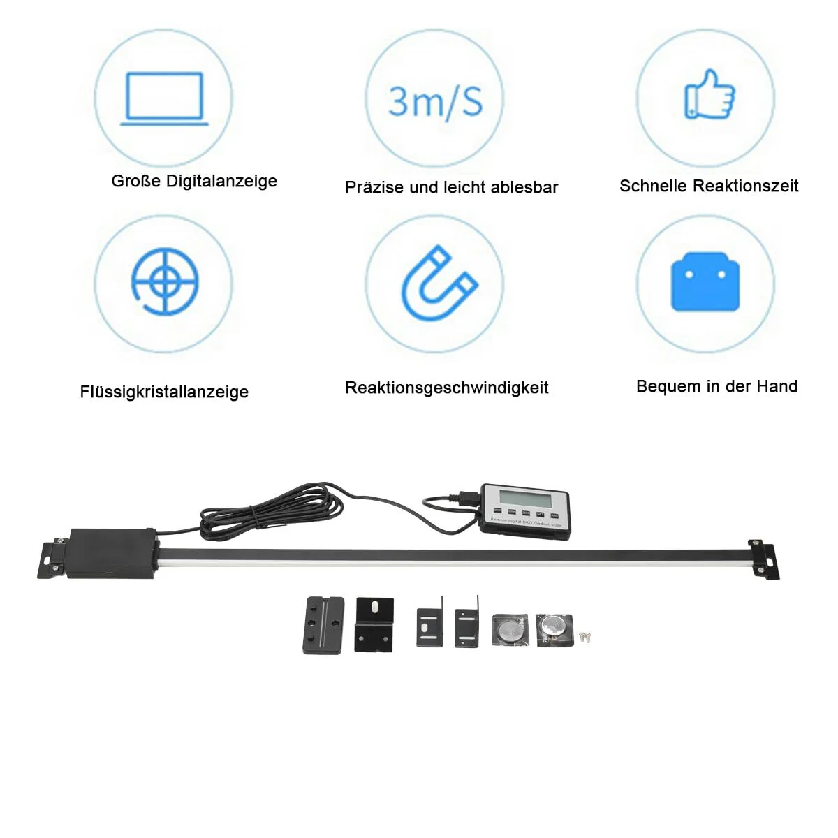 SUDEG Digital Readout Kit,Digitalanzeige Kit,Anbaumessschieber Linearmassstab,Präzises LCD Anzeige K - Image 3