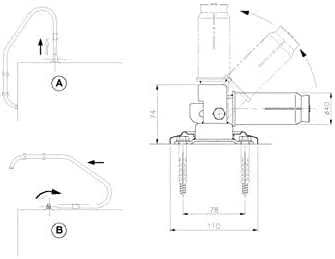 Suinga Gelenkanker mit Platin (verschraubt) für Pooltreppen 08727 - Image 2