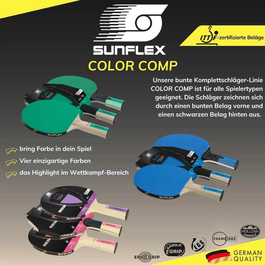 Sunflex® Color COMP B45 Tischtennisschläger | Tischtennis Racket Bat TT Profi Wettkampfschläger | ko - Image 6