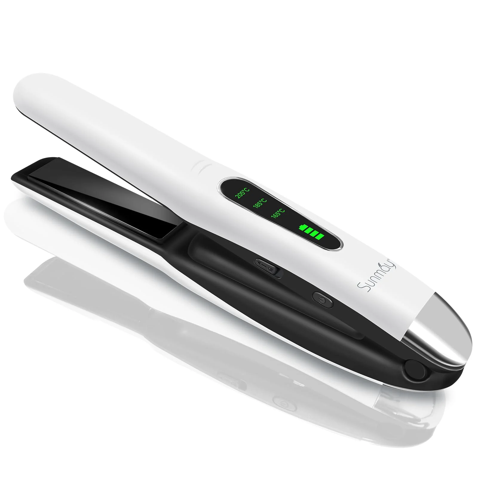 SUNMAY Voga Glätteisen Kabellos, Titan Glätteisen Locken und Glätten 2 in 1, Tragbares Akku Haarglät