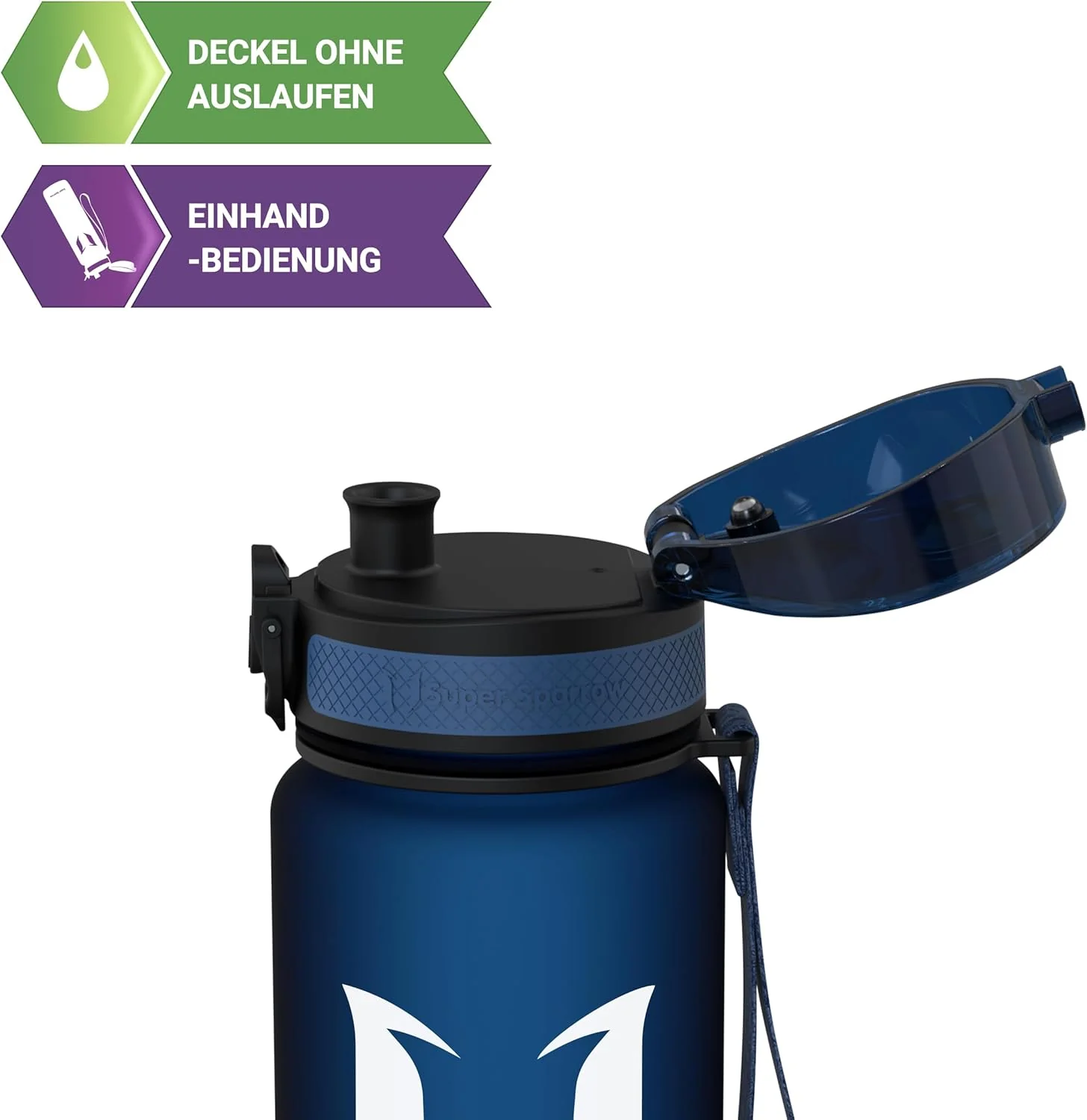 Super Sparrow Trinkflasche - Tritan Wasserflasche - 350ml, 500ml, 750ml, 1000ml - BPA-frei - Ideale - Image 2