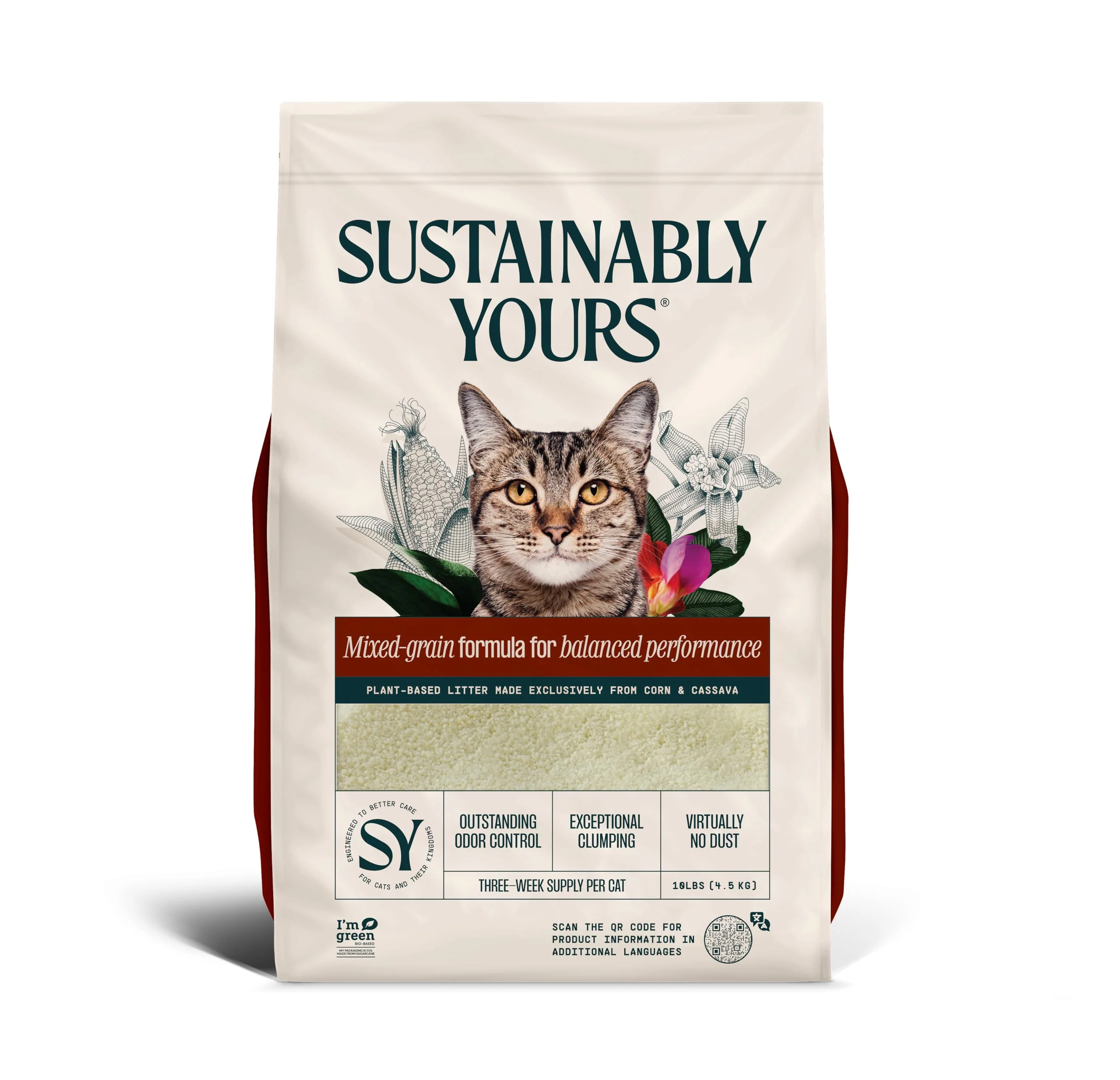 Sustainably Yours Katzenstreu – Mischkornformel 4,5 kg Gemischte Körner, Gemischte Körner