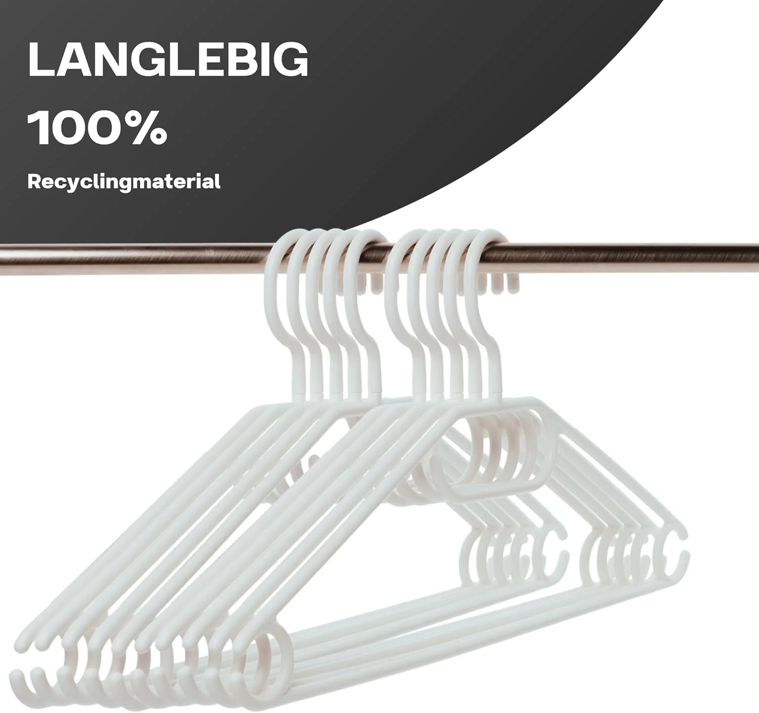 Sustania Kleiderbügel Weiss 20 Stück Mit Drehbaren Haken, Kunststoff, Plastik, Made in EU, Platzspar - Image 5
