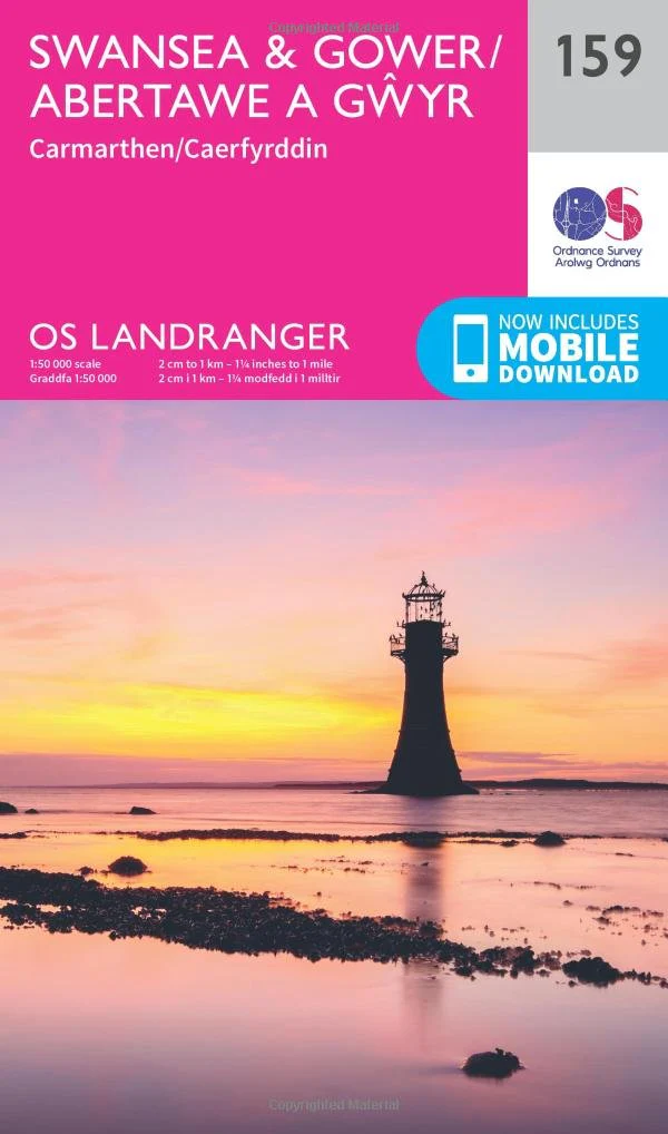 Swansea & Gower, Carmarthen (OS Landranger Map, Band 159), Karte