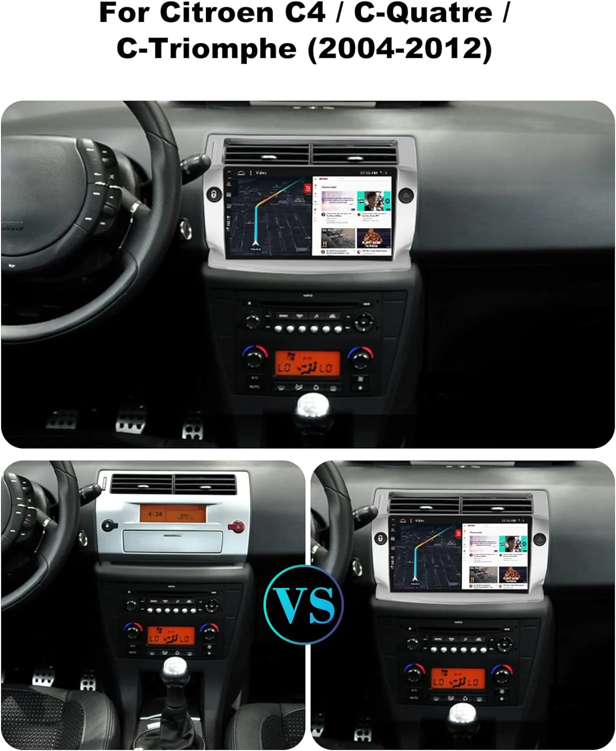 SXAUTO - 6G+128G - Android 12 IPS Autoradio für Citroen C4/C-Quatre/C-Triomphe (2004-2012) - Eingeba - Image 3