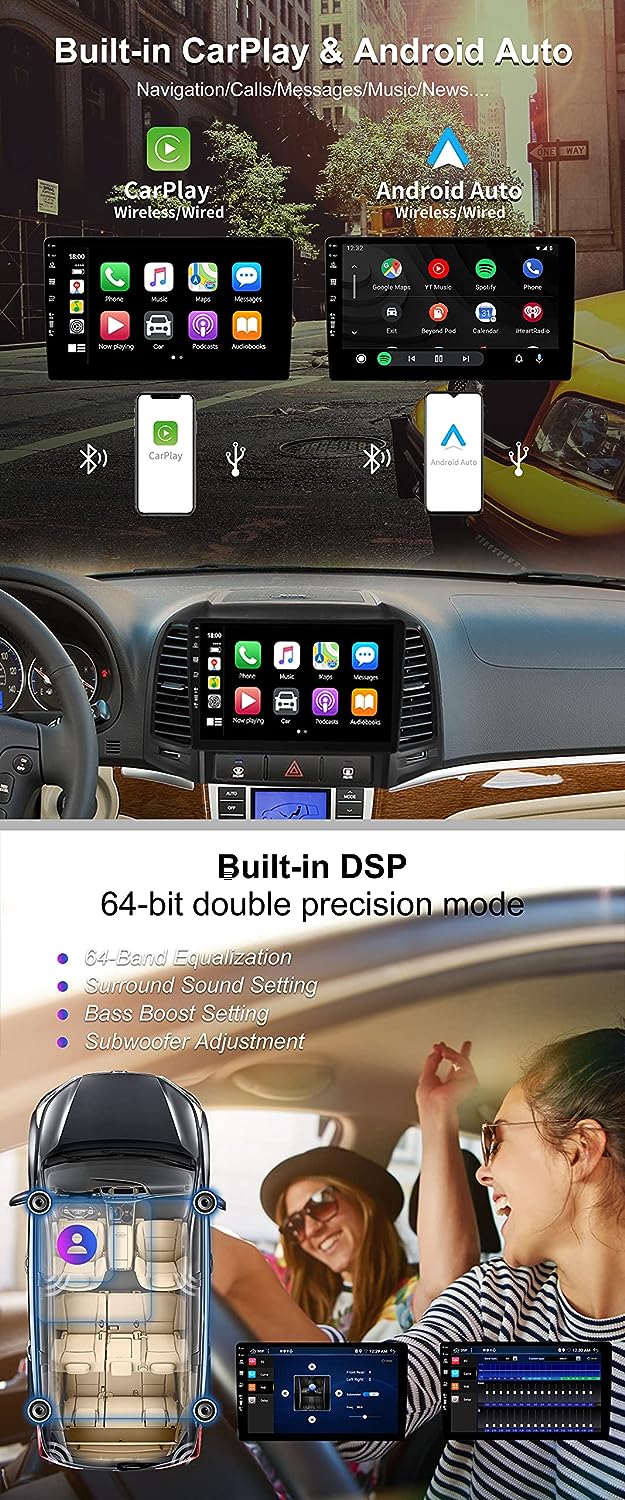SXAUTO - 6G+128G - Android 12 IPS Autoradio für Hyundai Santa FE (2006-2012) - Eingebaut Carplay/And - Image 5