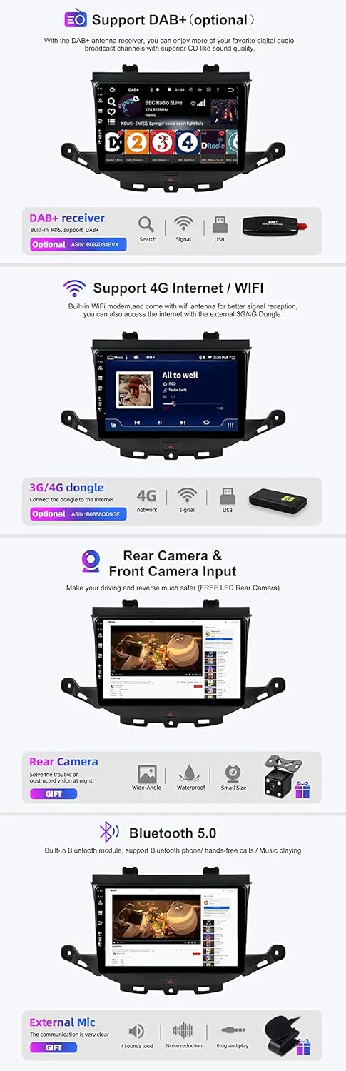 SXAUTO - 6G+128G - Android 12 IPS Autoradio für Vauxhall Astra K/Buick Verano GS (2016-2020) - Einge - Image 8