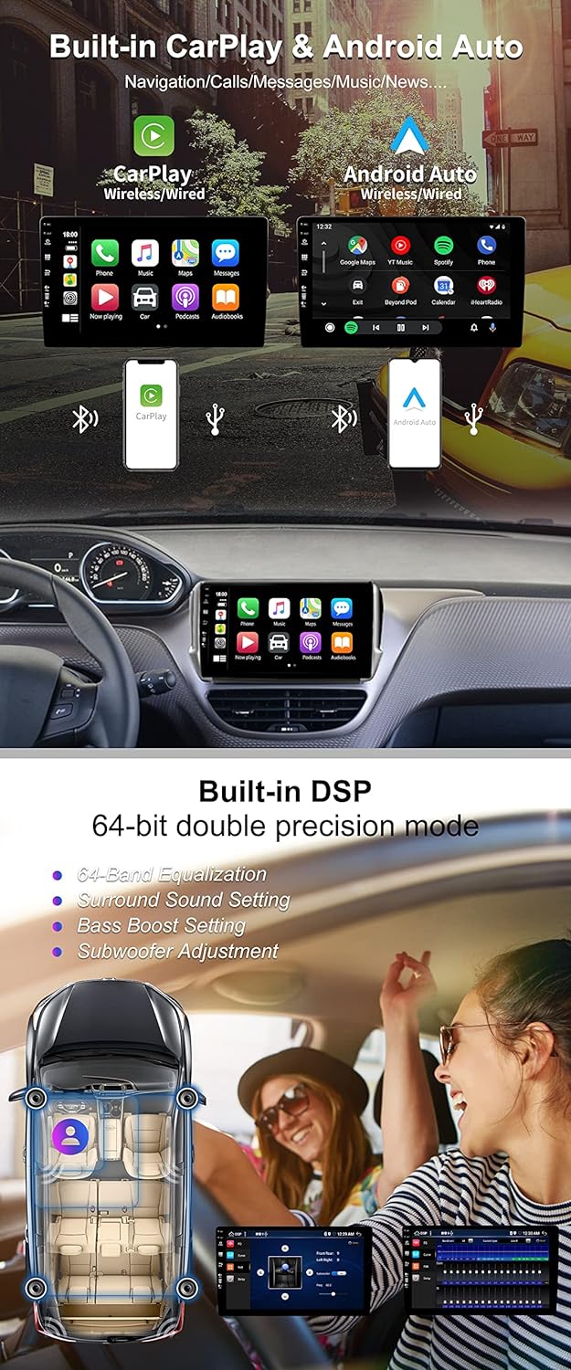 SXAUTO Android 12 IPS Autoradio für Peugeot 208/2008 (2012-2018) - Eingebaut Carplay/Android Auto/DS - Image 4