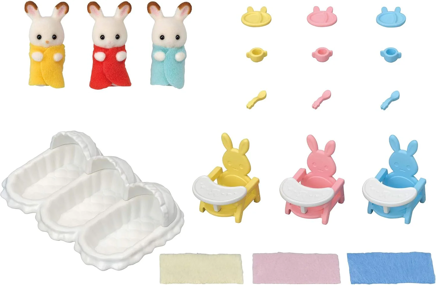 Sylvanian Families L5532 Erstausstattung für Drillinge - Puppenhaus Spielset & 5534 Babybett mit Mob - Image 4