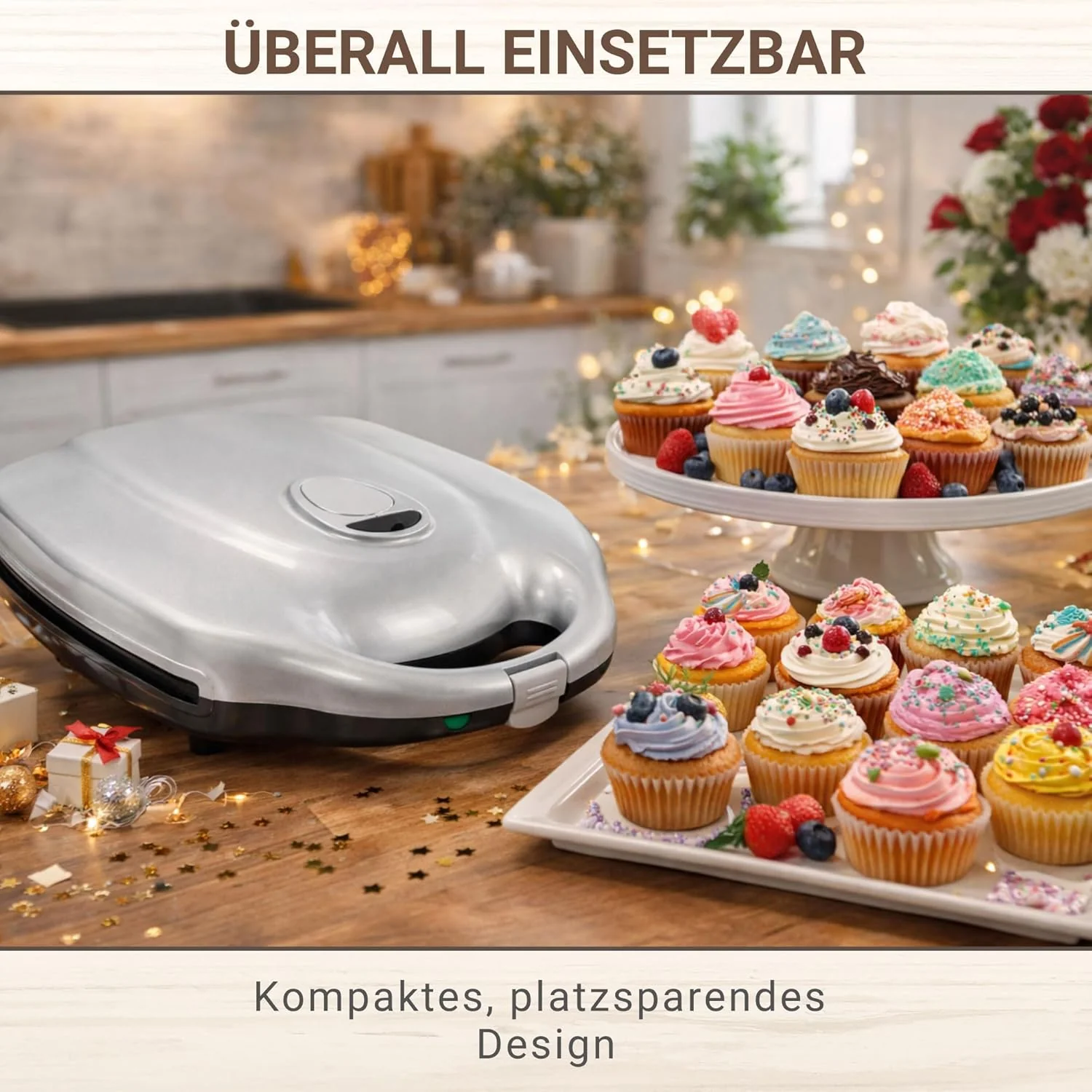 Syntrox Germany Kombigerät mit Wechselplatten, 2000 Watt Leistung, Edelstahl, Silbernes Design, Anti - Image 6