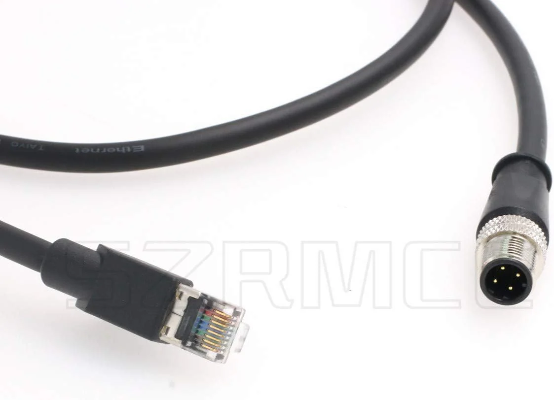 SZRMCC M12 4-Pin auf RJ45 Stecker Industrial Ethernet Abgeschirmtes Kabel Cat5e Hochflexibles Indust - Image 2