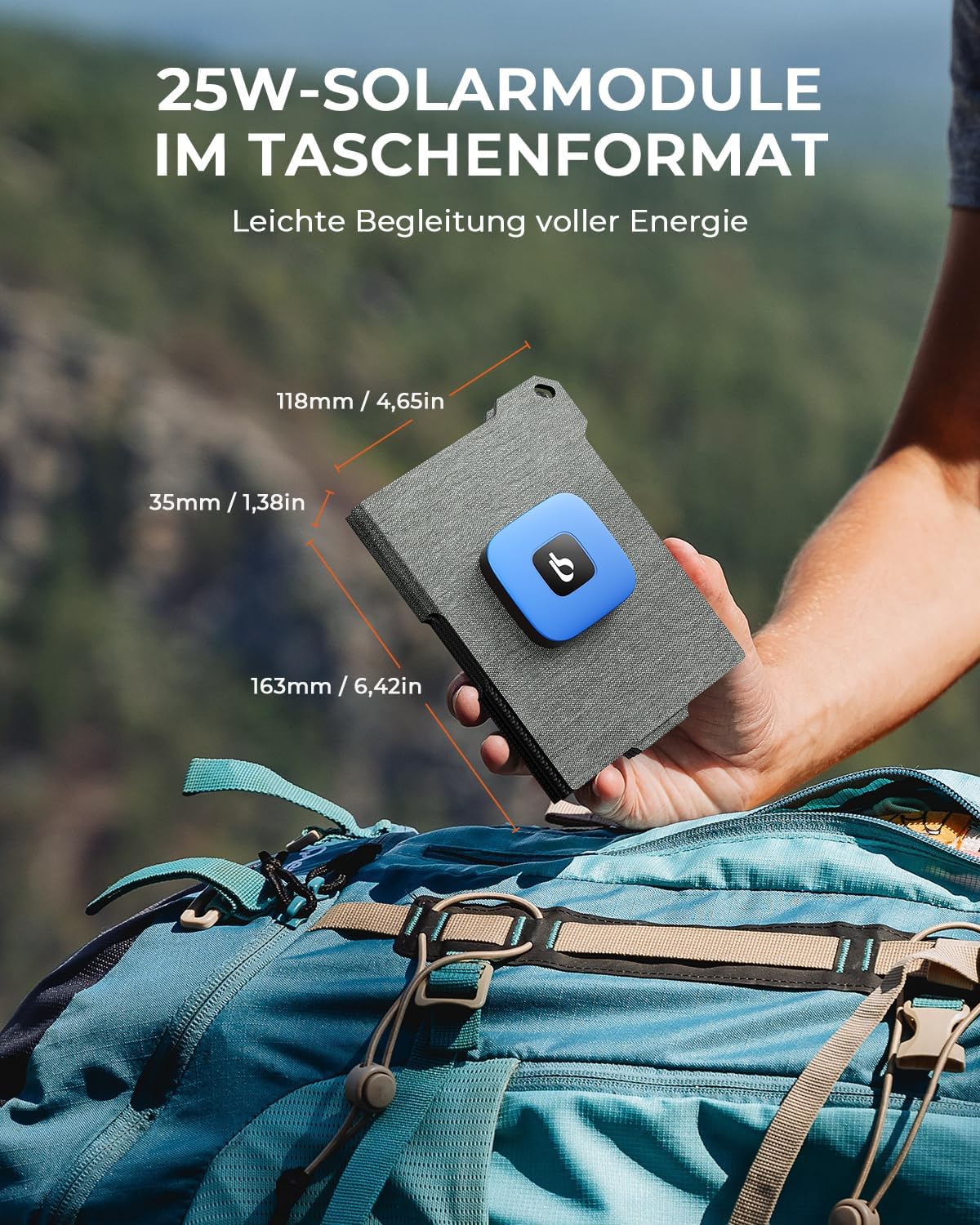 [Taschenformat] BigBlue 25W Mini Tragbar Solar Ladegerät, Faltbares Solarpanel mit USB-A & USB-C, Kl - Image 7