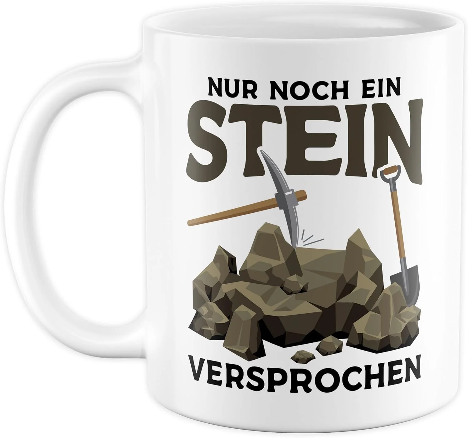 Tasse Humor Geschenk nur noch ein Stein versprochen – Kaffeetasse 330ml aus Keramik – Büro Lustig Wi - Image 2
