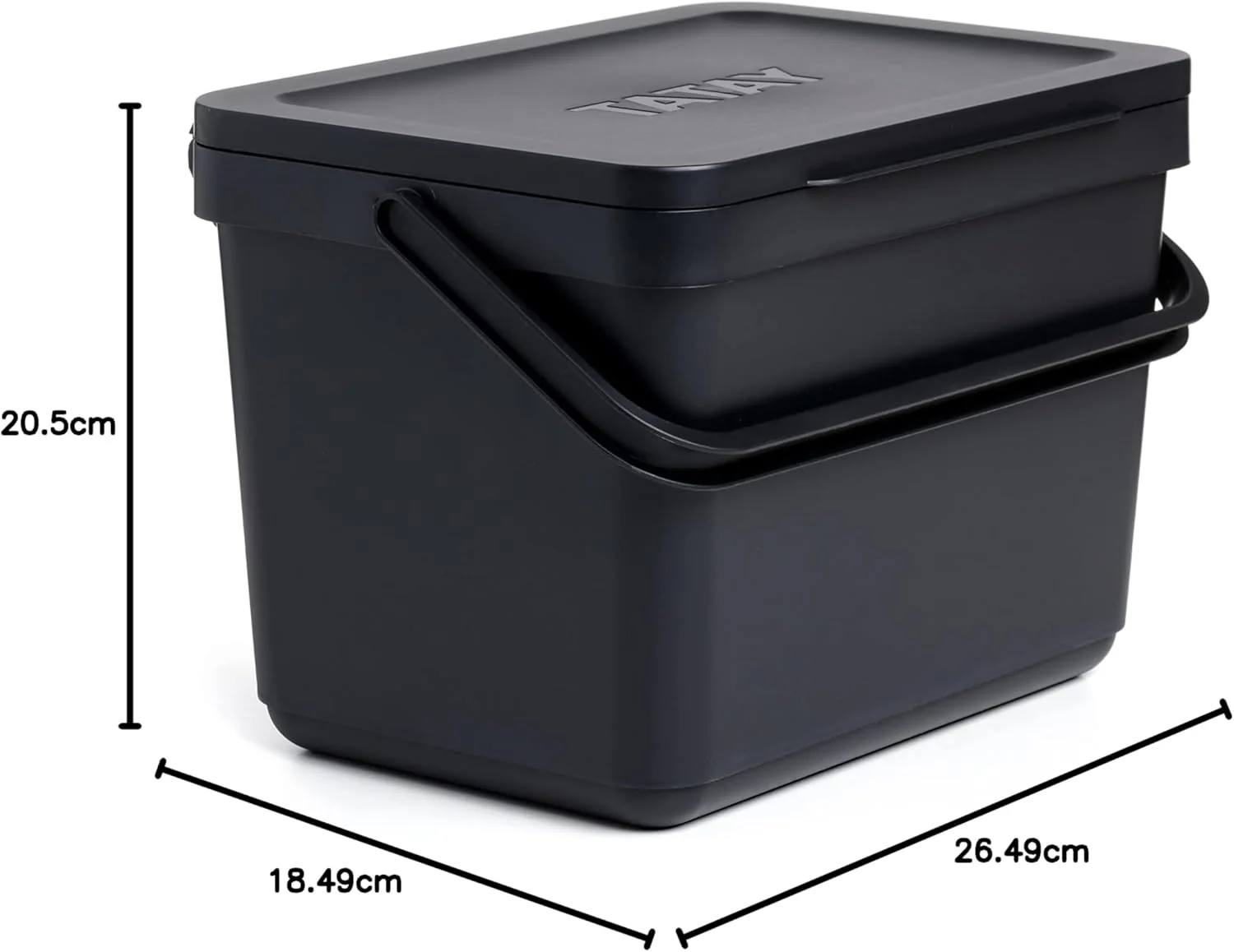 TATAY Mülltrennsystem Küche | 1 Biomülleimer Smart 6L Schwarz ohne Halterung + 4 Easy Waste Recyclin - Image 8