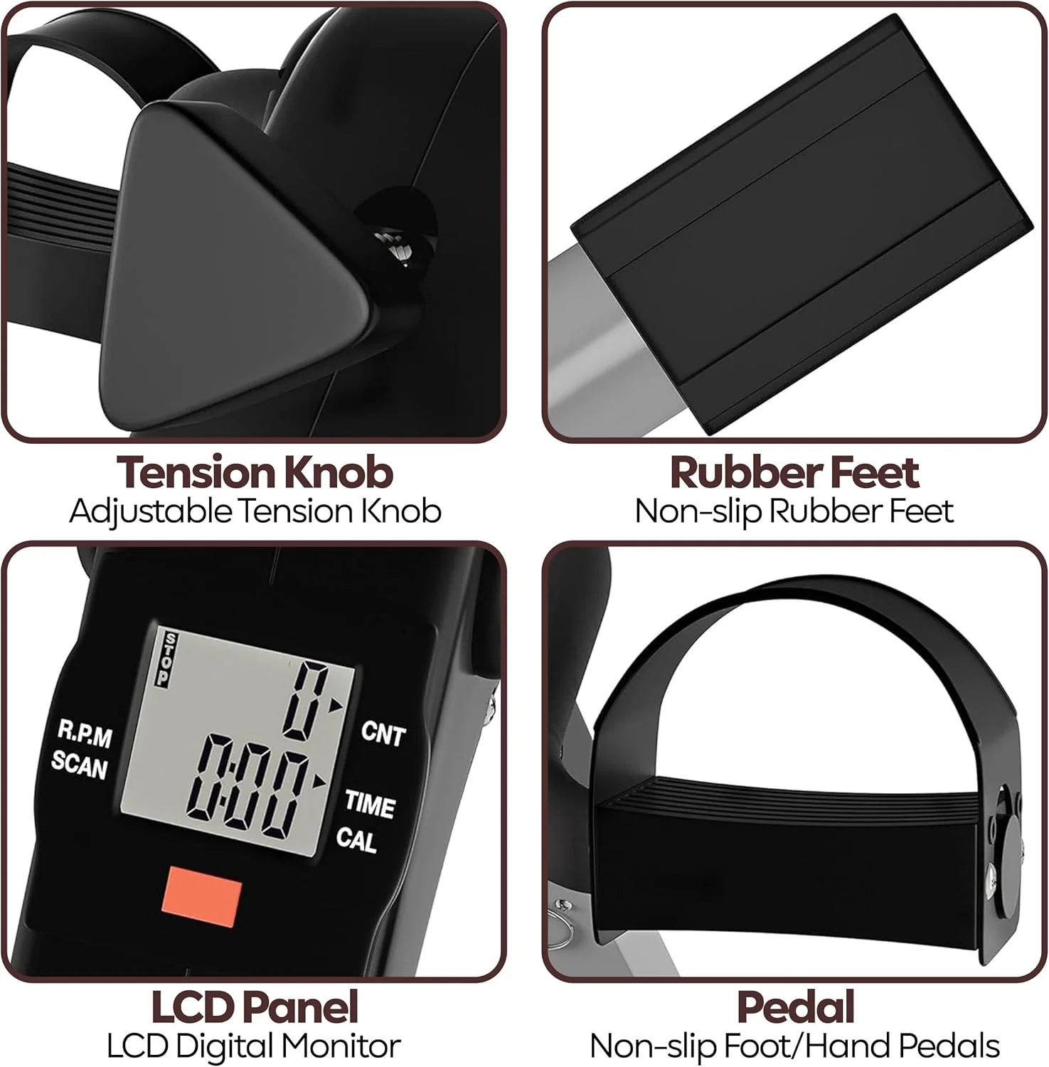 Techfit Pedal-Ausbilder, Mini-Heimtrainer für Heim und Büro, leichte Trainingsmaschine für Arme und - Image 4