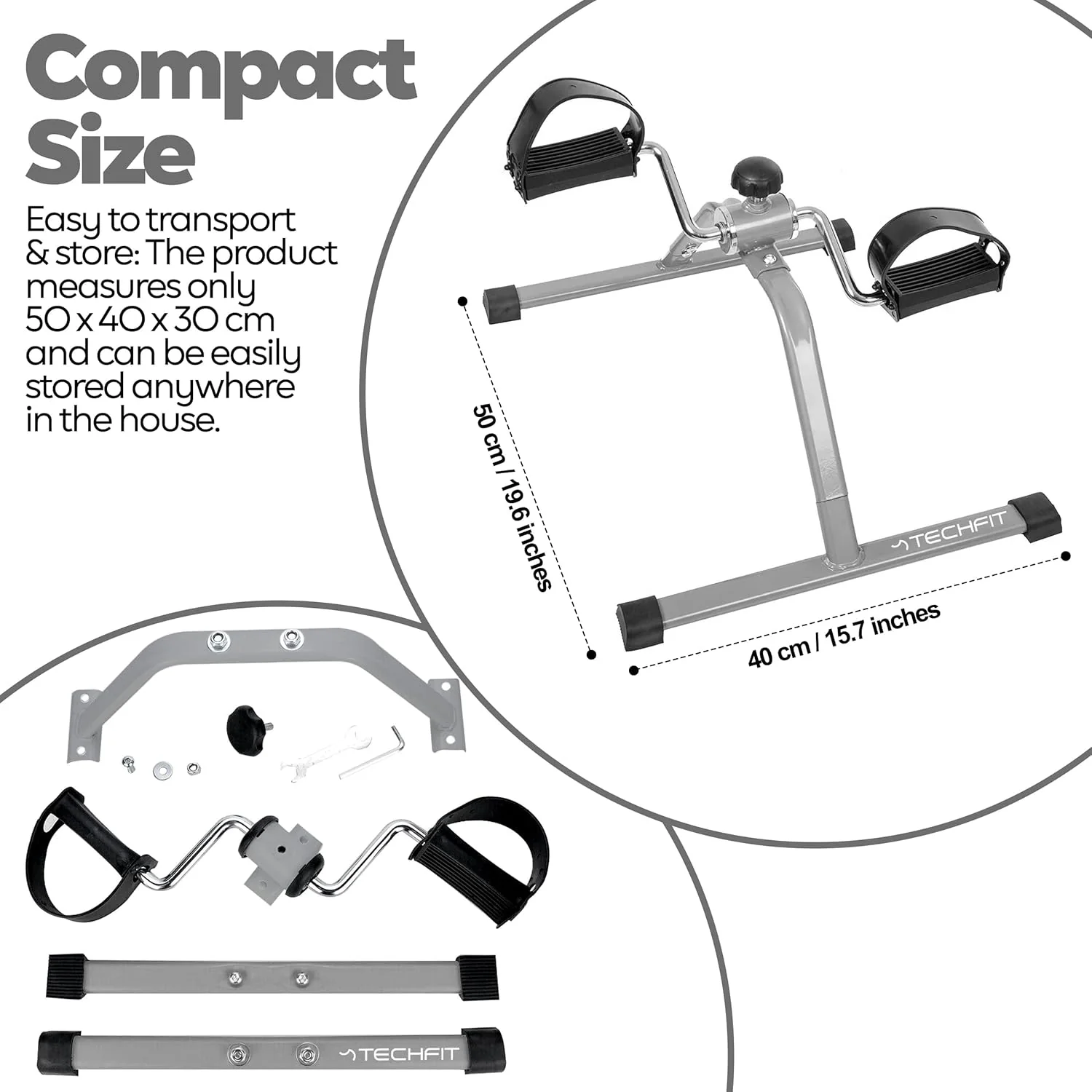 Techfit Pedal-Ausbilder, Mini-Heimtrainer für Heim und Büro, leichte Trainingsmaschine für Arme und - Image 3