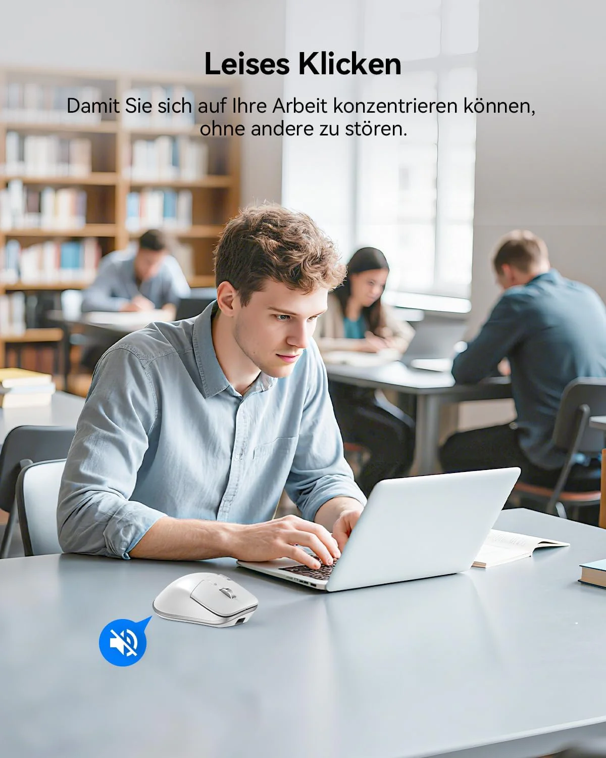 TECKNET Bluetooth kabellose Maus(BT 5.3/5.0+2,4G), Seitliches Mausrad, Wiederaufladbare Maus Ergonom - Image 8