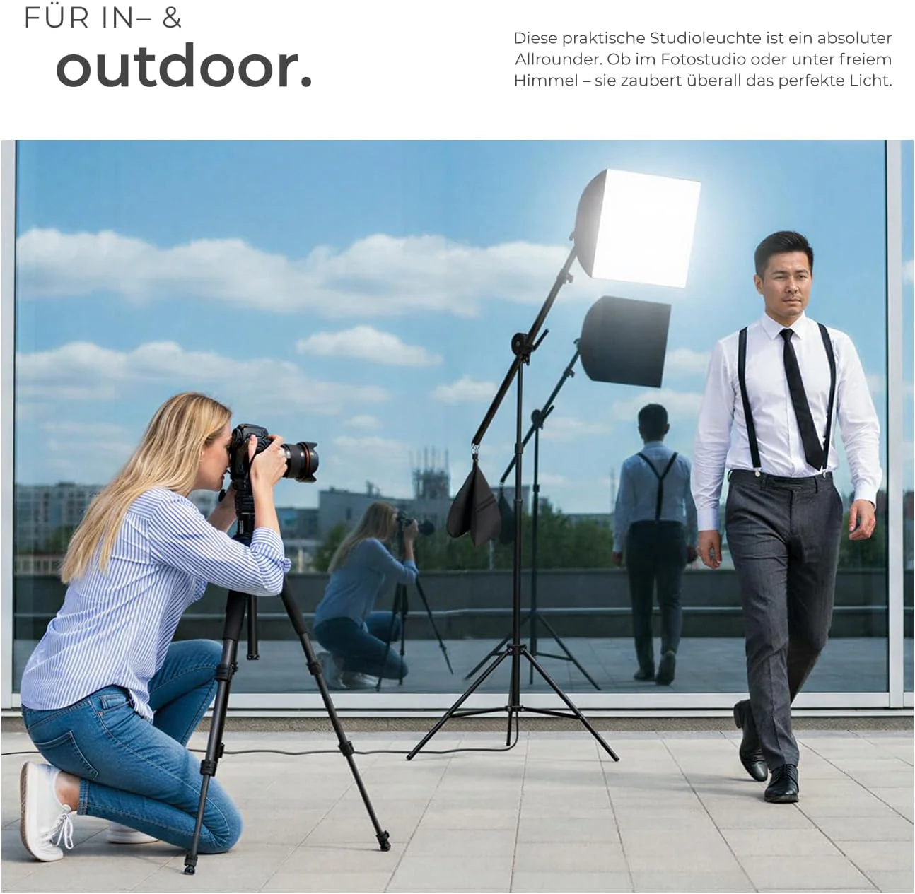 TecTake 800106 Profi Fotostudio Set inkl. Leuchtmittel Softbox, Stativ + Tasche - Diverse Modelle - - Image 4