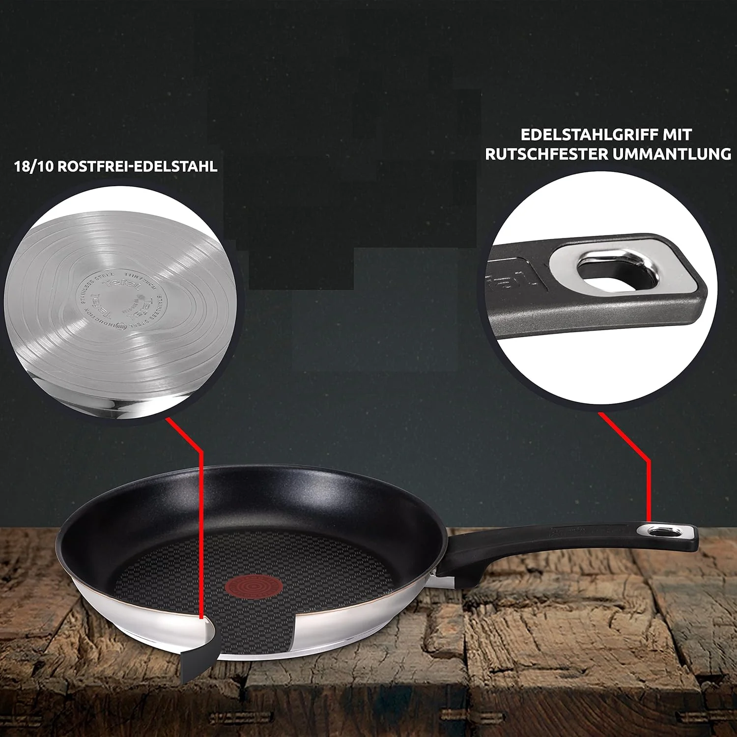 Tefal E30 Jamie Oliver Pfannenset Induktion 2 tlg -SET22- kleine Pfanne 20 cm + Bratpfanne 26 cm, An - Image 2