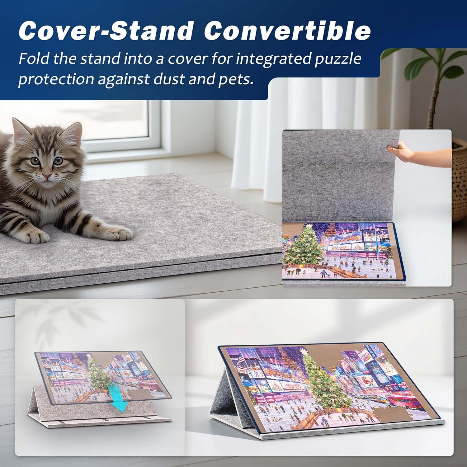 Tektalk Puzzle-Brett mit 2-in-1-Stand- und Abdeckdesign, mehrwinkelverstellbare Halterung und 6 Farb - Image 3