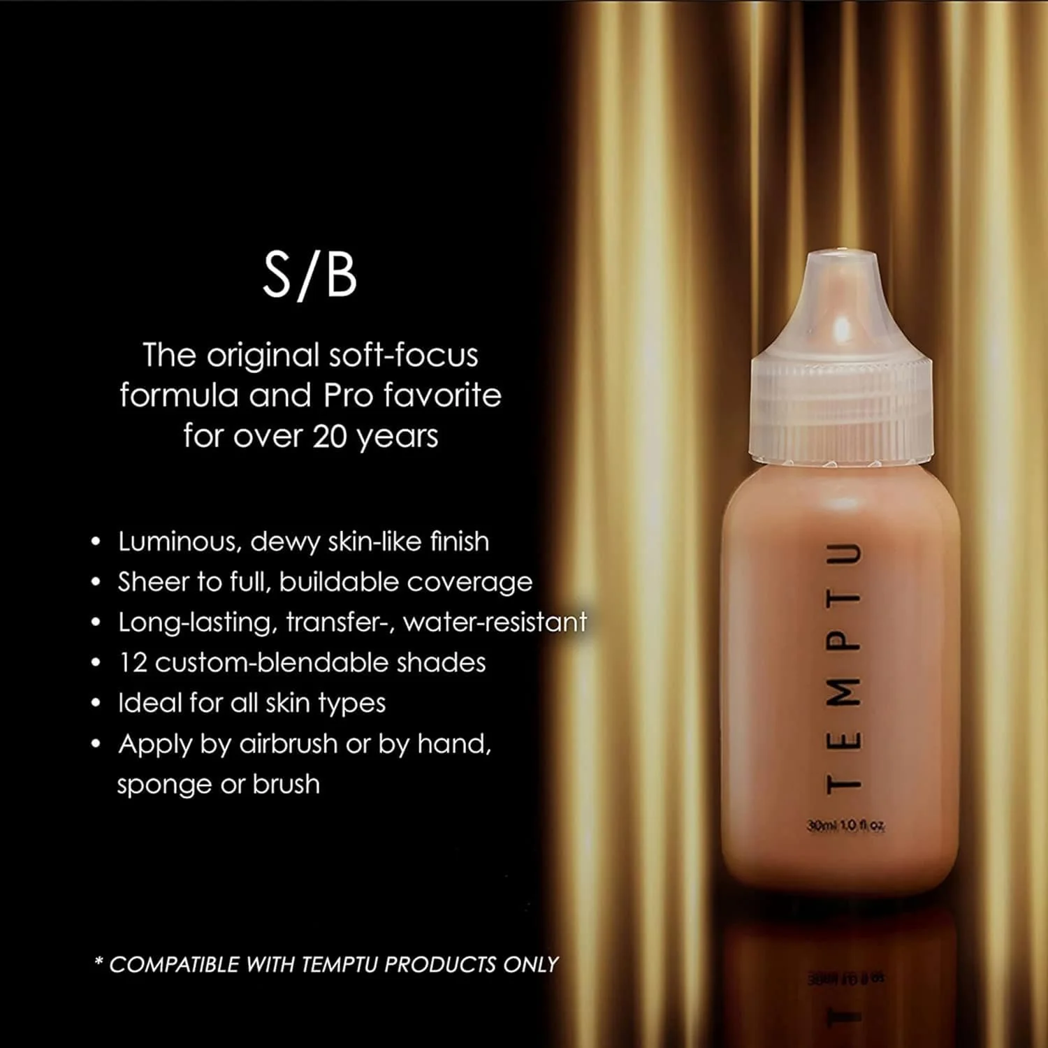 TEMPTU S/B FOUNDATION / 30ML (03 Ivory) 30 ml (1er Pack) 03 Ivory, 30 ml (1er Pack) 03 Ivory - Image 3