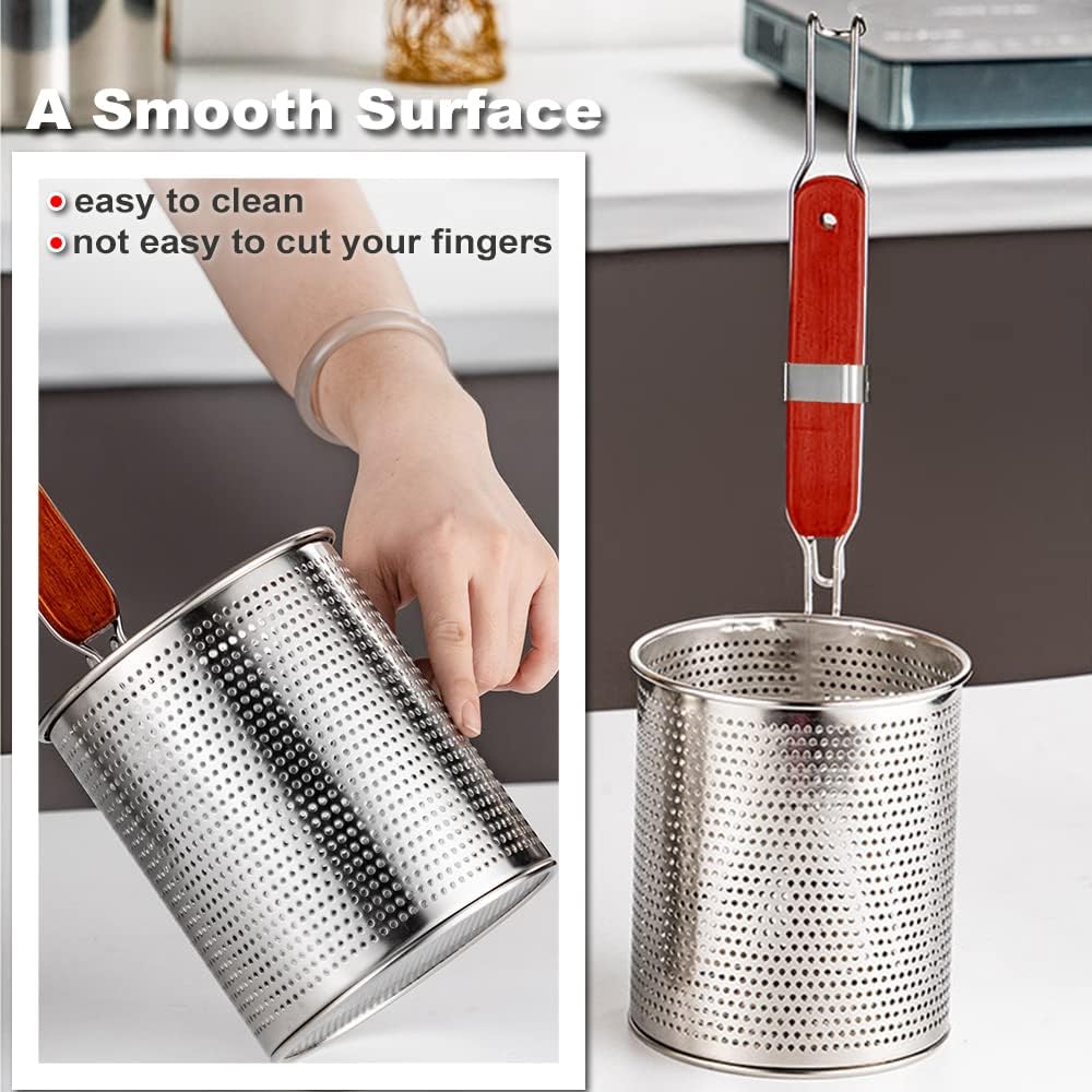 Tenta Kitchen Drahtsieb aus rostfreiem Edelstahl, mit Bambusgriff. Strainer Strainer Strainer 14cm, - Image 5