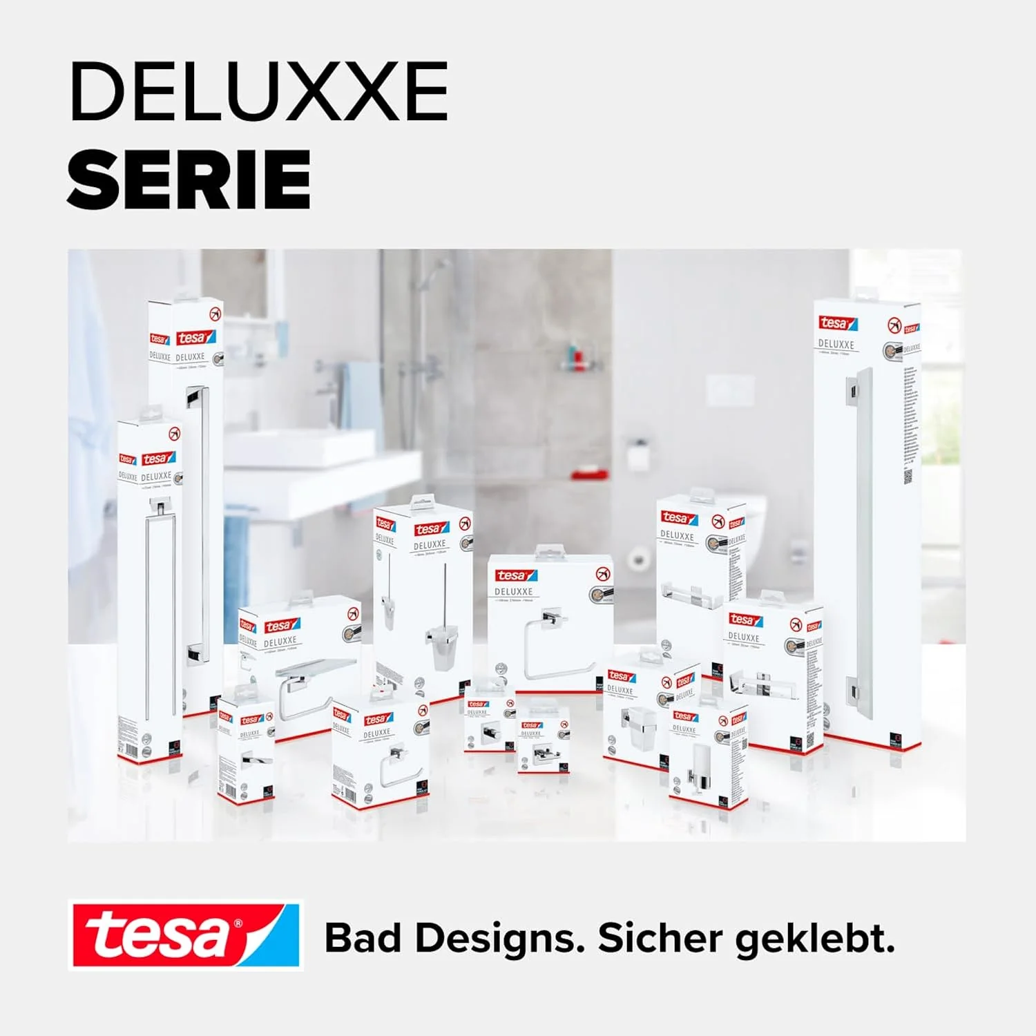 tesa DELUXXE Zahnputzbecher mit Halterung - Becher aus Milchglas, verchromte Wandhalterung - zur Wan - Image 7