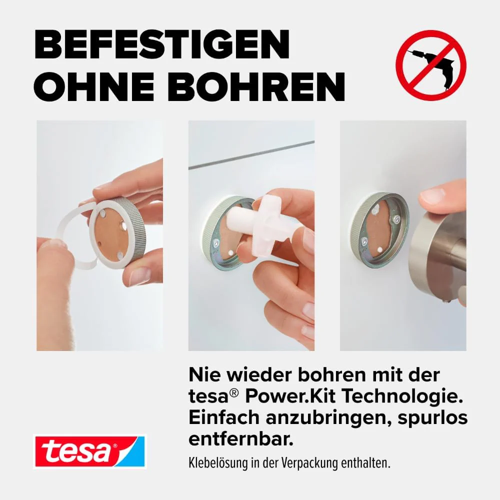 tesa Moon Seifenschale mit Wandhalterung, satiniertem Glas und verchromtem Edelstahl - zur Wandbefes - Image 5