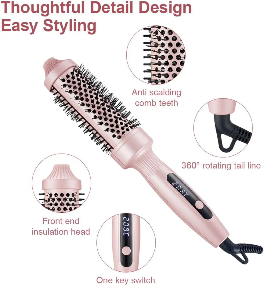 Thermal Brush Lockenbürste, 38 mm Thermobürste Keramik, Hot Brush Rundbürste mit Hitze, Wärmebürste - Image 7