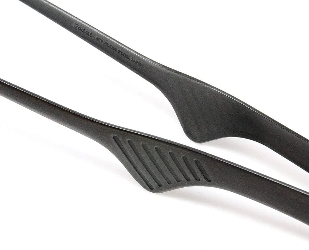 Todai 22,9 cm Edelstahl rutschfeste Yakiniku Grillzange schwarz, Schwarz - Image 3